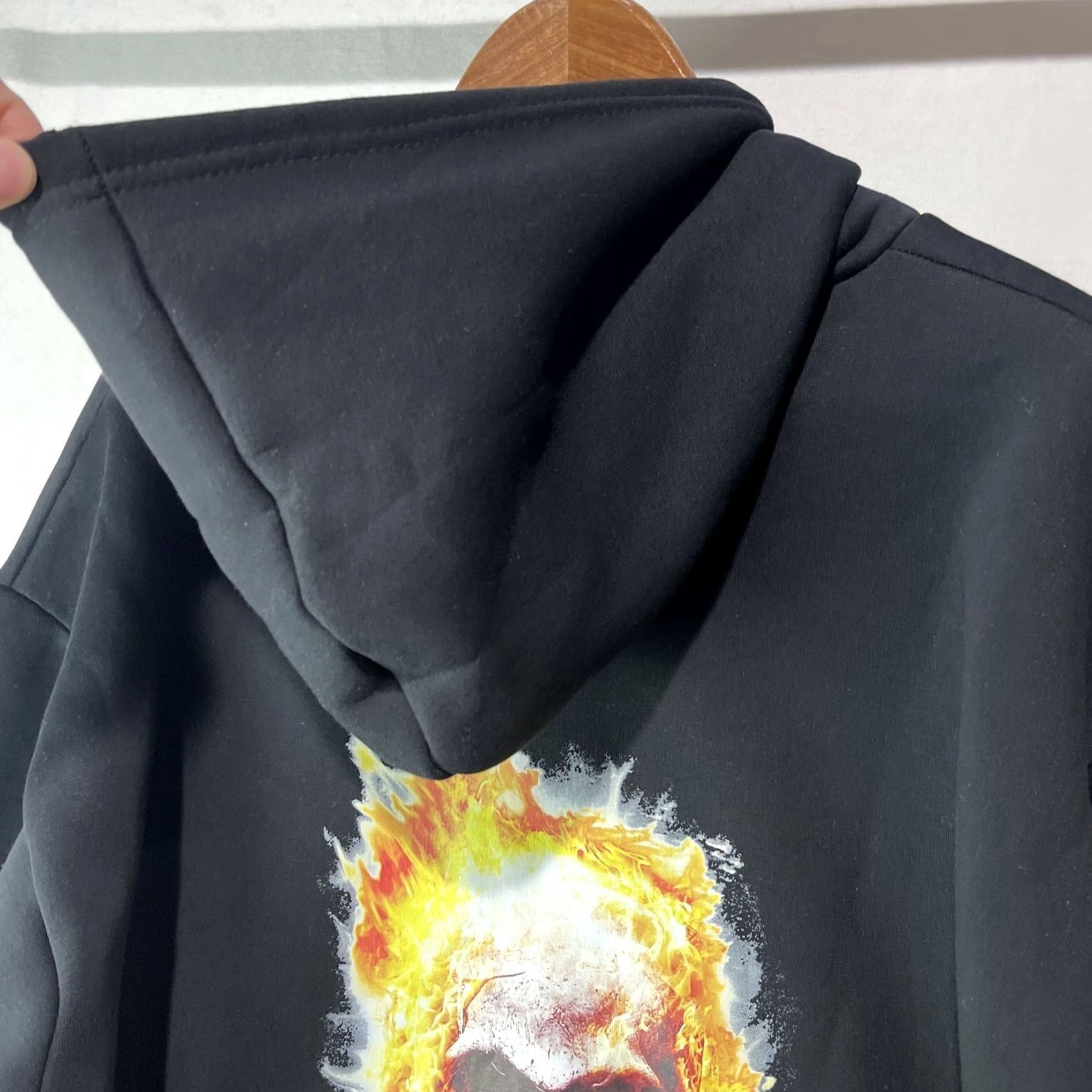 Vintage Ghost Rider Hoodie Mens Black Spirit of Vengeance Movie Full Zip Sweatshirt Size US XL / EU 56 / 4 - 7 Thumbnail