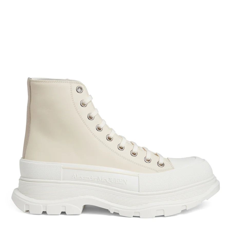 Alexander McQueen o1y1024 Hi-Top Sneakers in White & Ivory Size US 11 / EU 44 - 2 Thumbnail