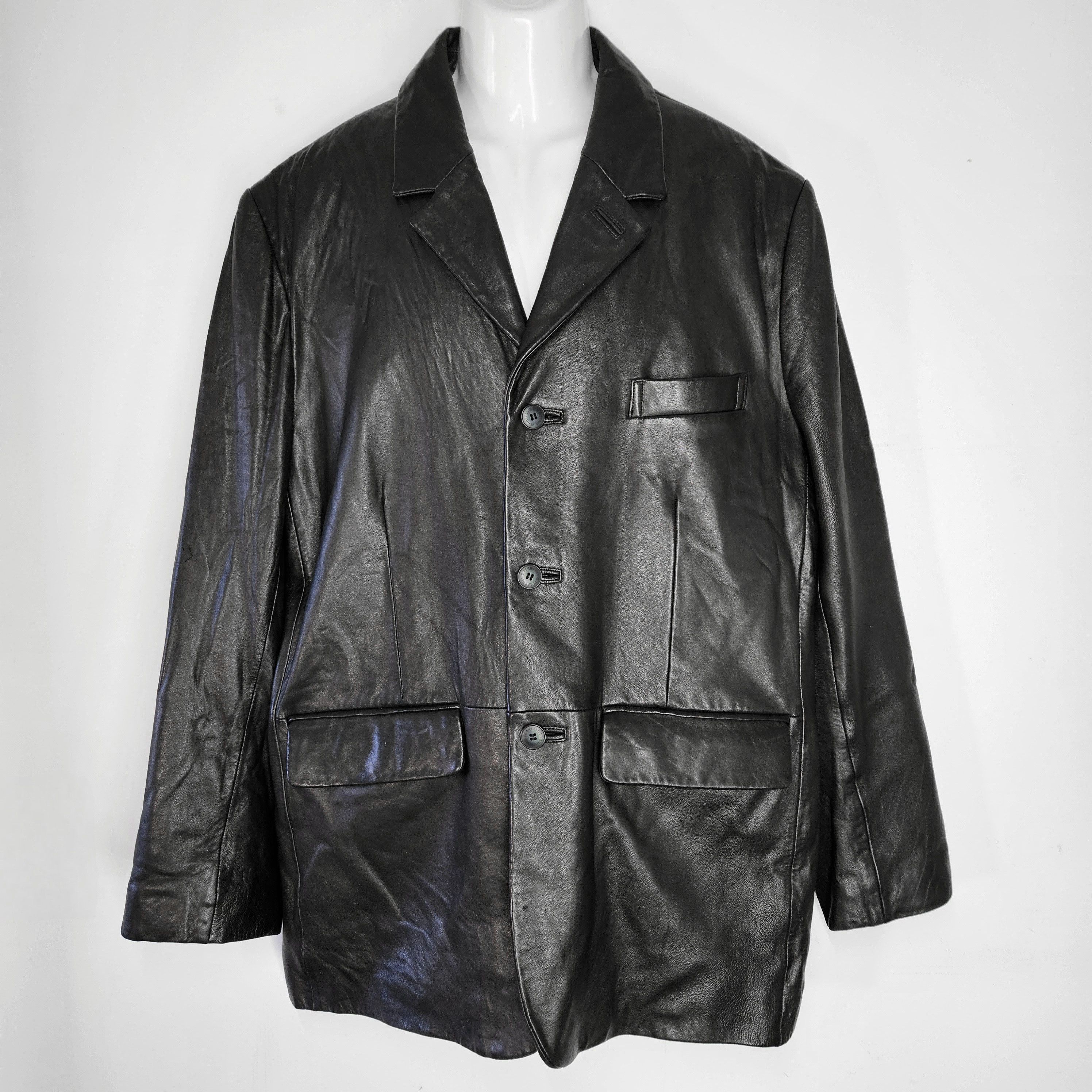 Perry Ellis Perry Ellis Men's XL Blazer Portfolio Jacket Black Lambskin Size US XL / EU 56 / 4 - 1 Thumbnail