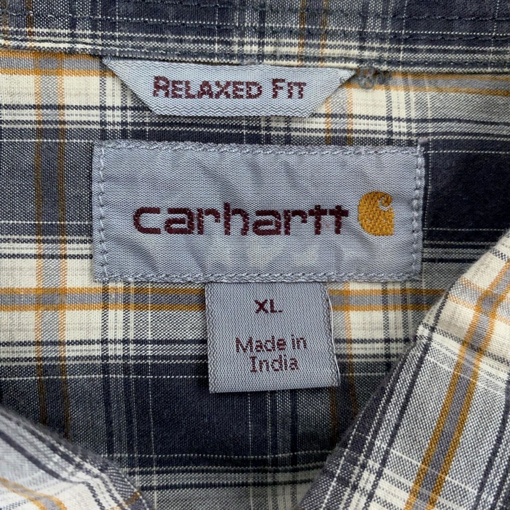 Carhartt Carhartt Plaid Button Down Shirt XL Relaxed Fit Work Gray Yellow Mens Size US XL / EU 56 / 4 - 7 Thumbnail