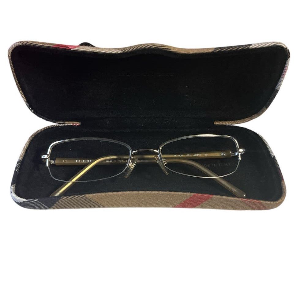 image of Burberry Gold Half Rim Frames B1006 1002 & Case Frames Only, Women's