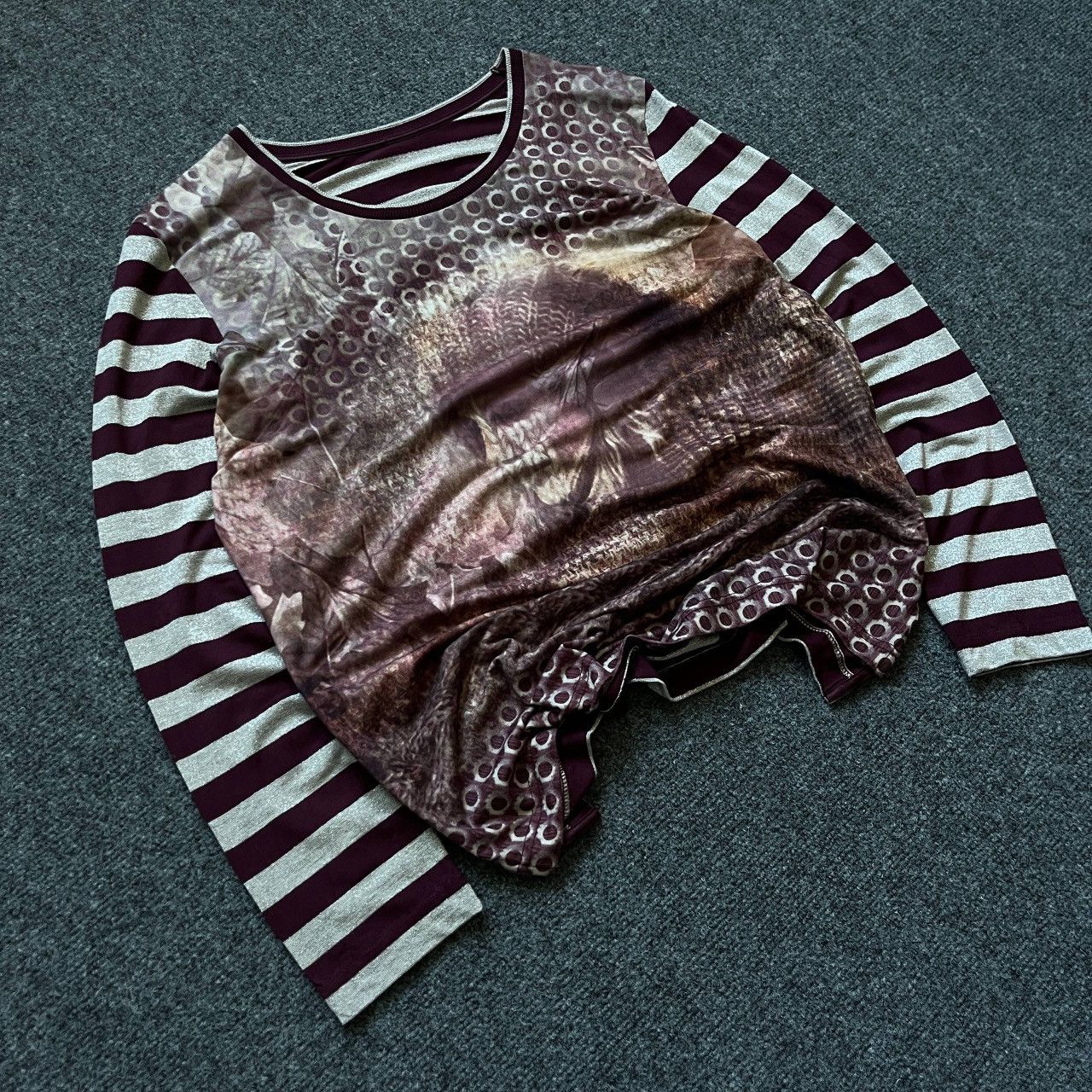 Le Grande Bleu (L.G.B.) VTG Women’s LGB Long-sleeve T-shirts Grunge Stripped 00s USA Size L / US 10 / IT 46 - 2 Thumbnail