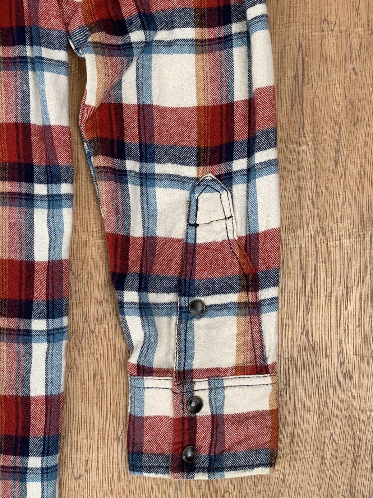 If Six Was Nine Rare Goa Snap Buttons Plaid Tartan Flannel Shirt Size US M / EU 48-50 / 2 - 14 Thumbnail