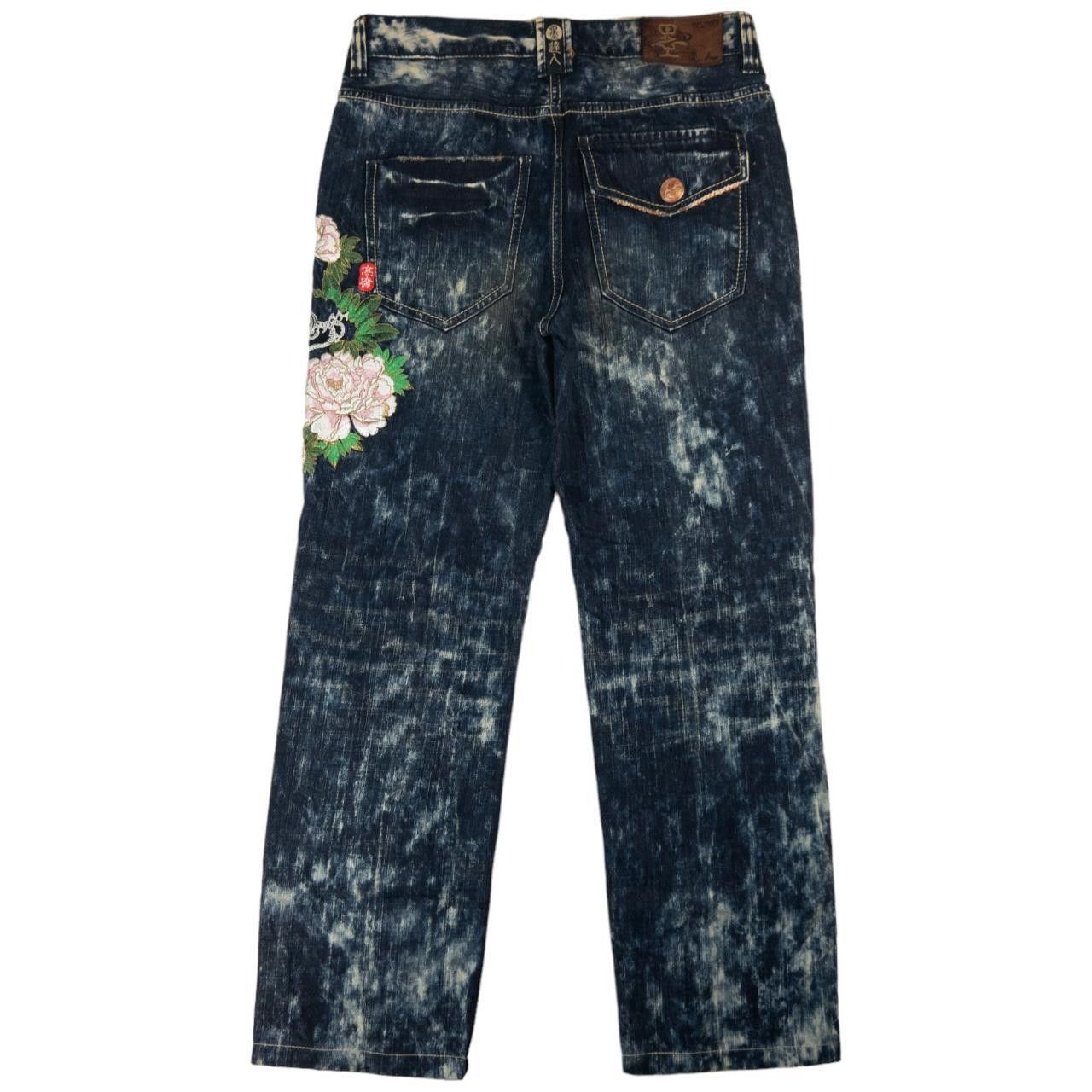 Other Vintage BigTrain Embroidered Floral Japanese Denim Jeans W33 Size US 33 - 3 Thumbnail