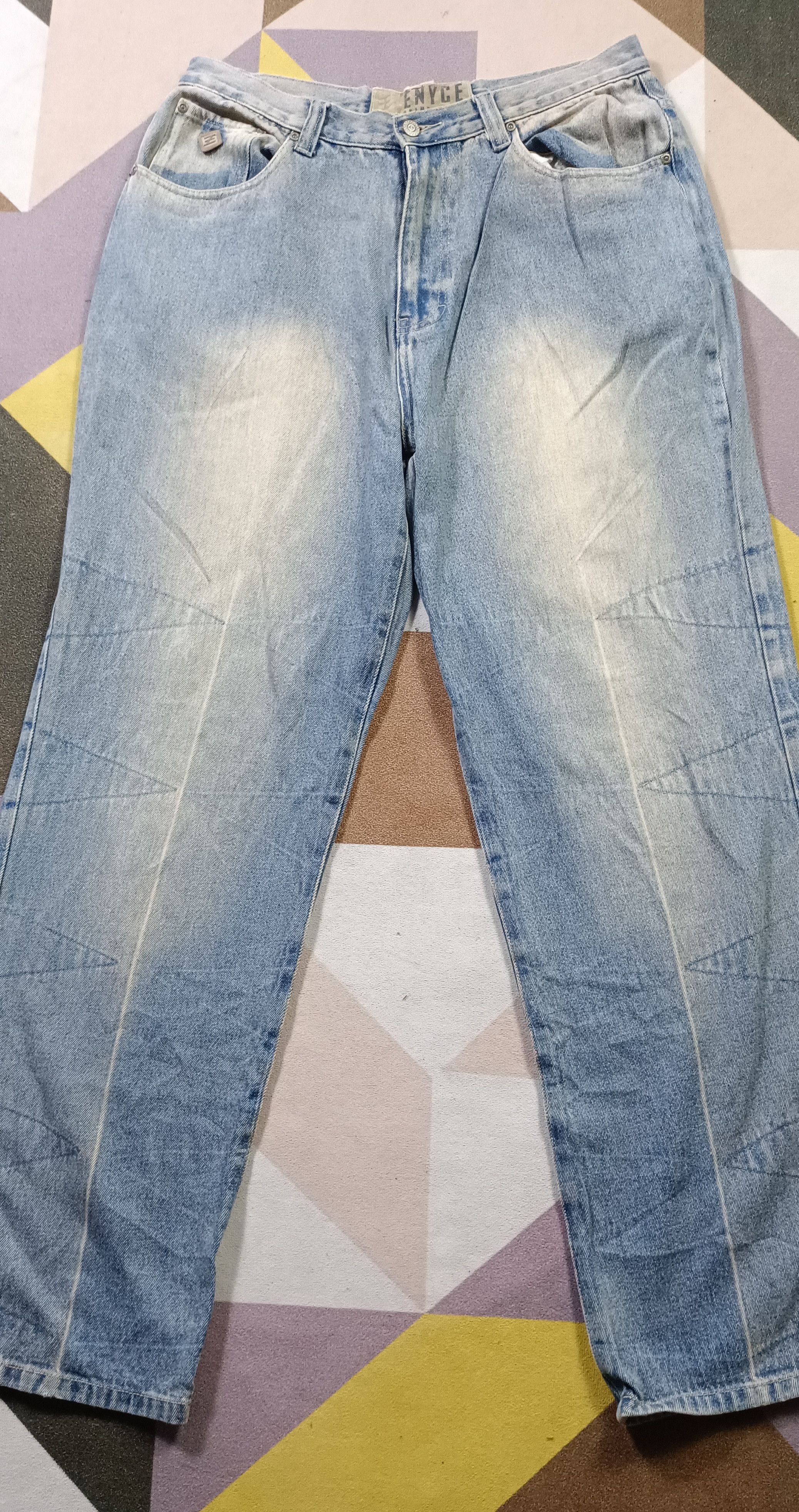 Vintage💥 ENYCE Crazy Baggy Denim Distressed jeans