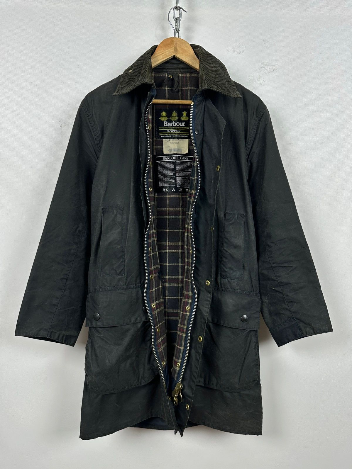 Barbour Vintage Barbour Border Waxed Coat Jacket Made in England Size US S / EU 44-46 / 1 - 3 Thumbnail