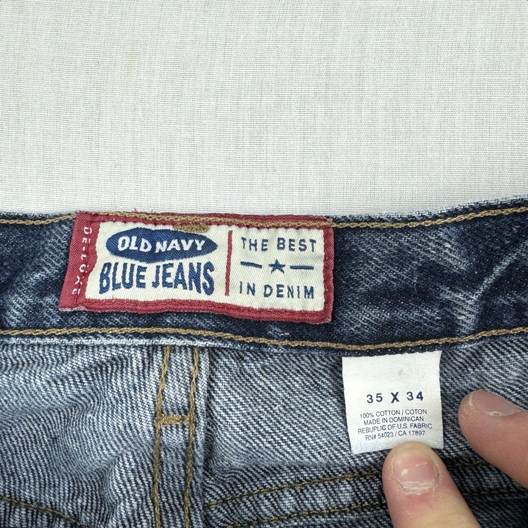Old Navy VINTAGE Old Navy Jeans Men 35x34 Blue Baggy Grunge Y2K 90s Button Fly 90s Grunge Size US 35 - 4 Thumbnail