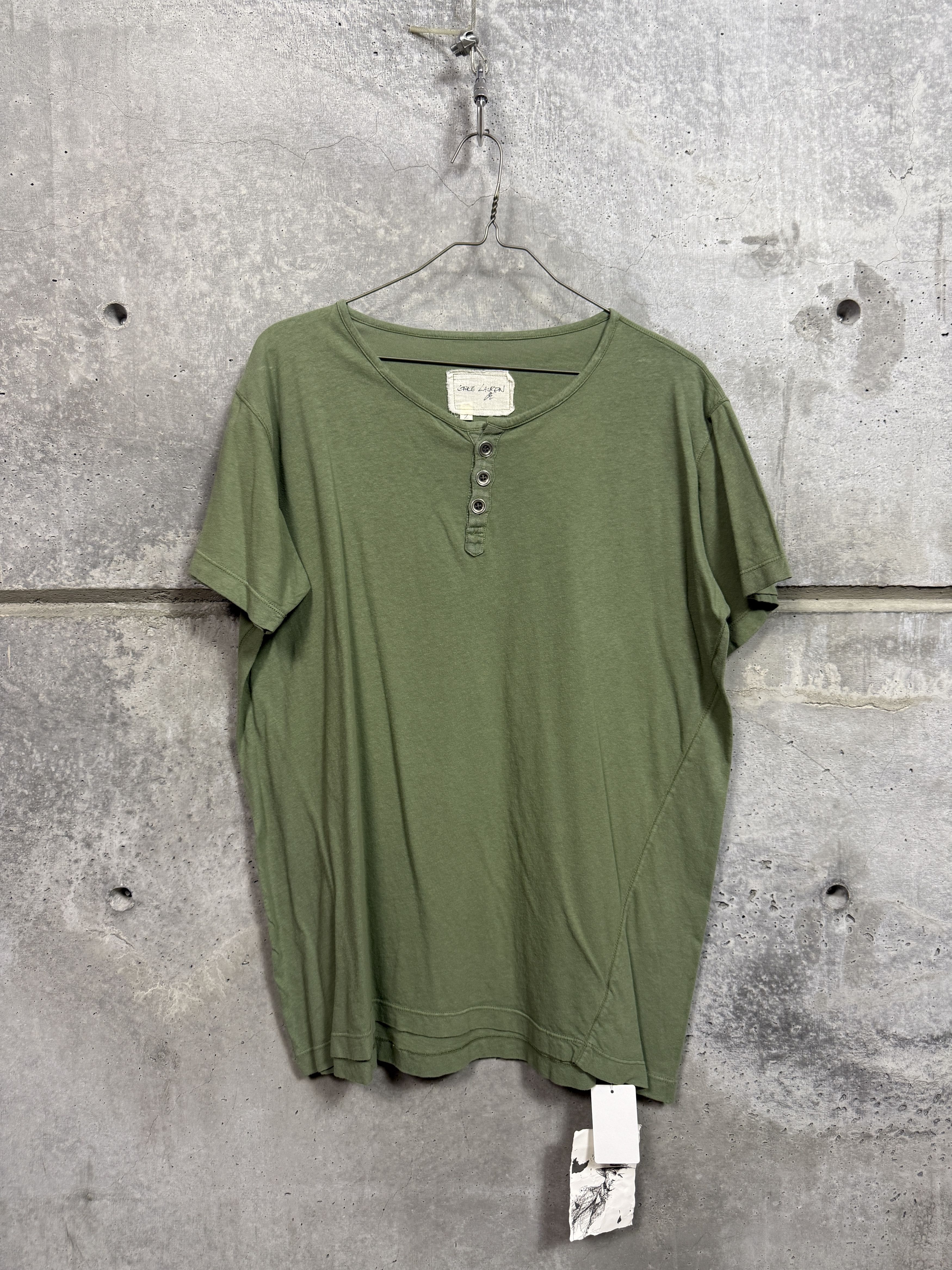 Greg Lauren Greg Lauren Short Sleeve Henley Shirt Size US XL / EU 56 / 4 - 2 Thumbnail