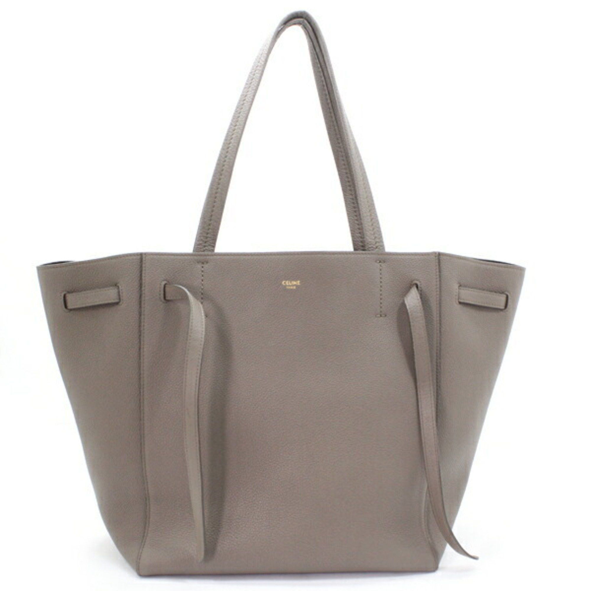 Celine Tote Bag Shoulder Cabas Phantom Small With Belt Gray Taupe Leather Women's 189023Tni.18Tp Celine T5819 in Grey