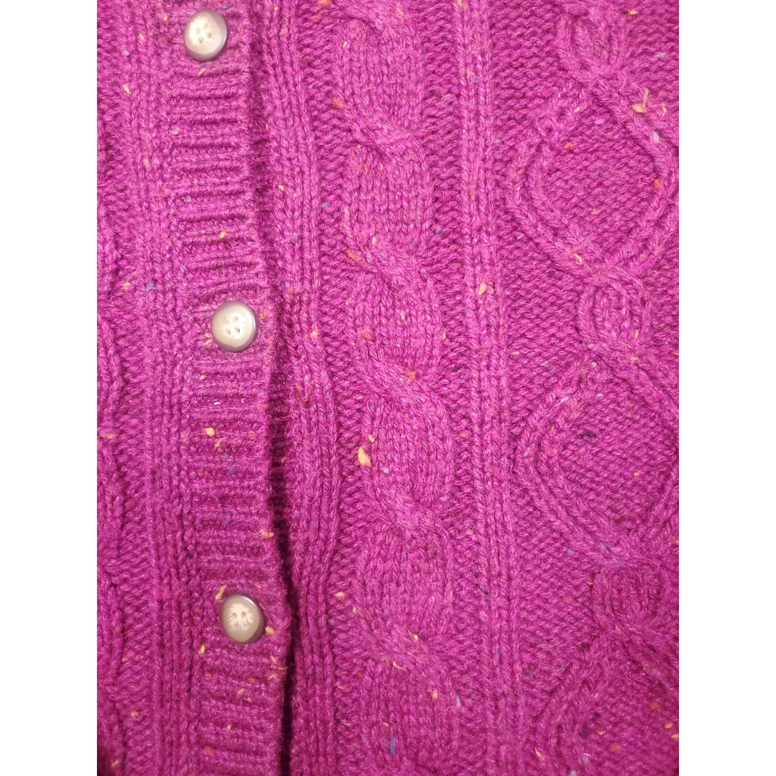 Other Women's Vintage Sarah Bentley P/L Purple Cable Knit Cardigan Size L / US 10 / IT 46 - 5 Thumbnail