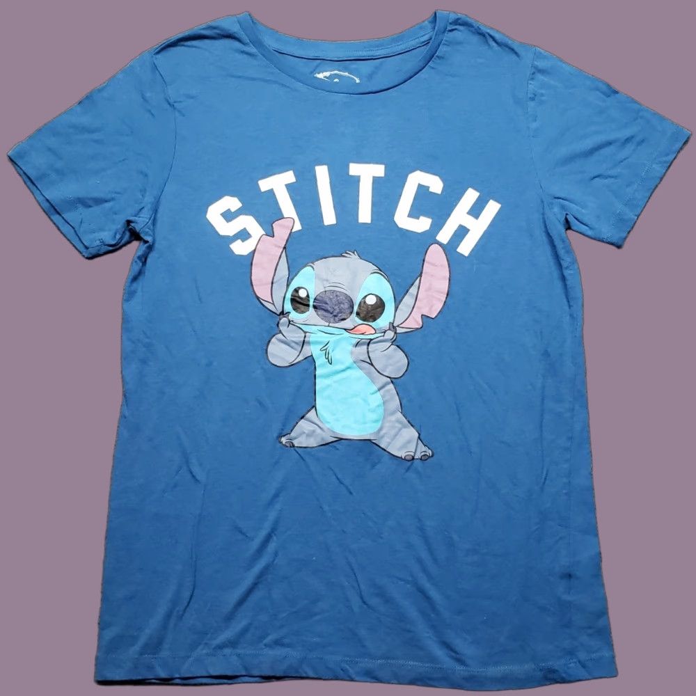 Disney Disney T-Shirt Adult Large Blue Graphic Tee Lilo & Stitch Cartoon Size US L / EU 52-54 / 3 - 1 Thumbnail