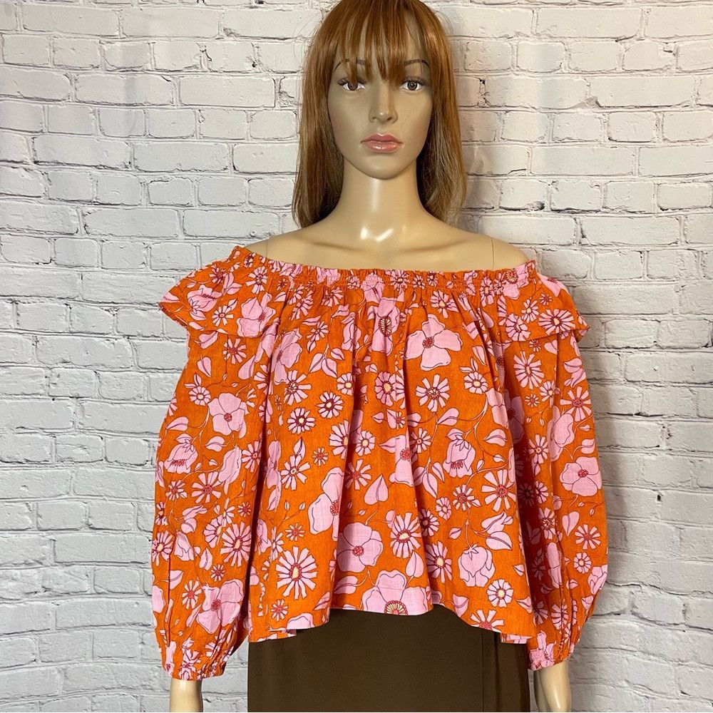 Free People NWT New $98 Free People Miss Daisy Printed Cotton Top Size Size XS / US 0-2 / IT 36-38 - 2 Thumbnail