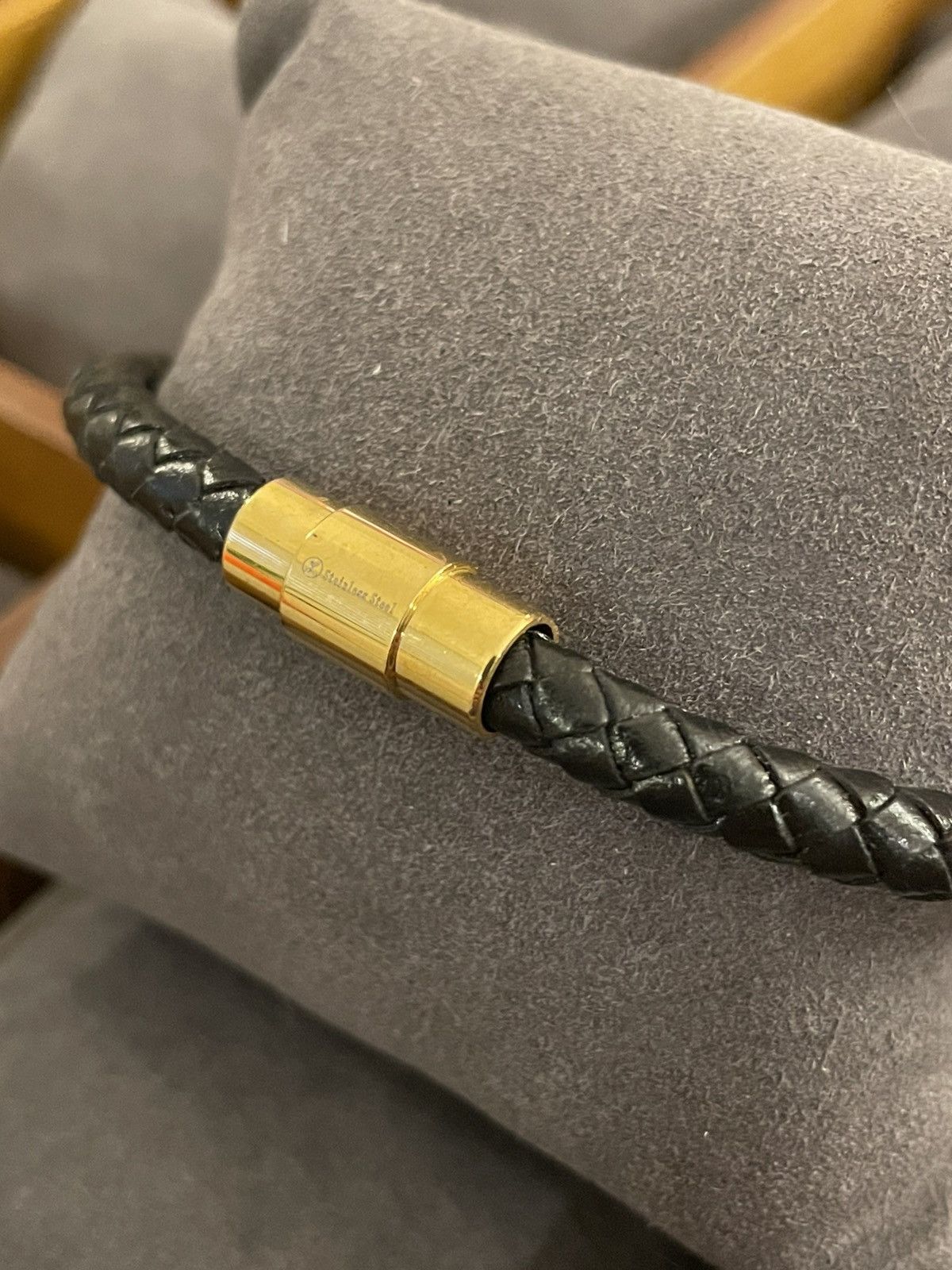 Other Gold Wolf Stainless Steel and Leather Bracelet Size ONE SIZE - 3 Thumbnail