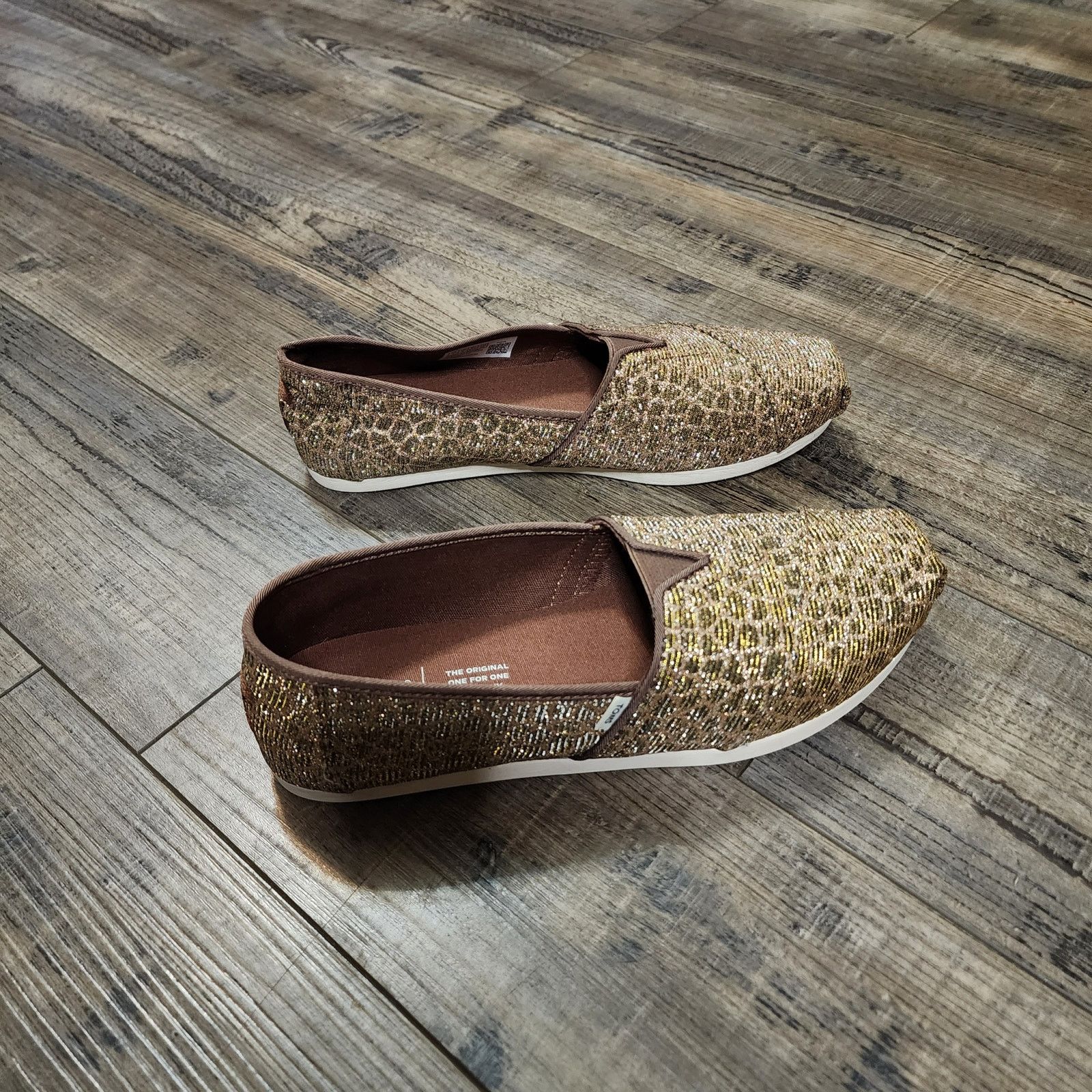 Toms New TOMS Alpargata Bronze Animal Print Glitter Sz 7 NIB shlf Size US 7 / IT 37 - 2 Thumbnail