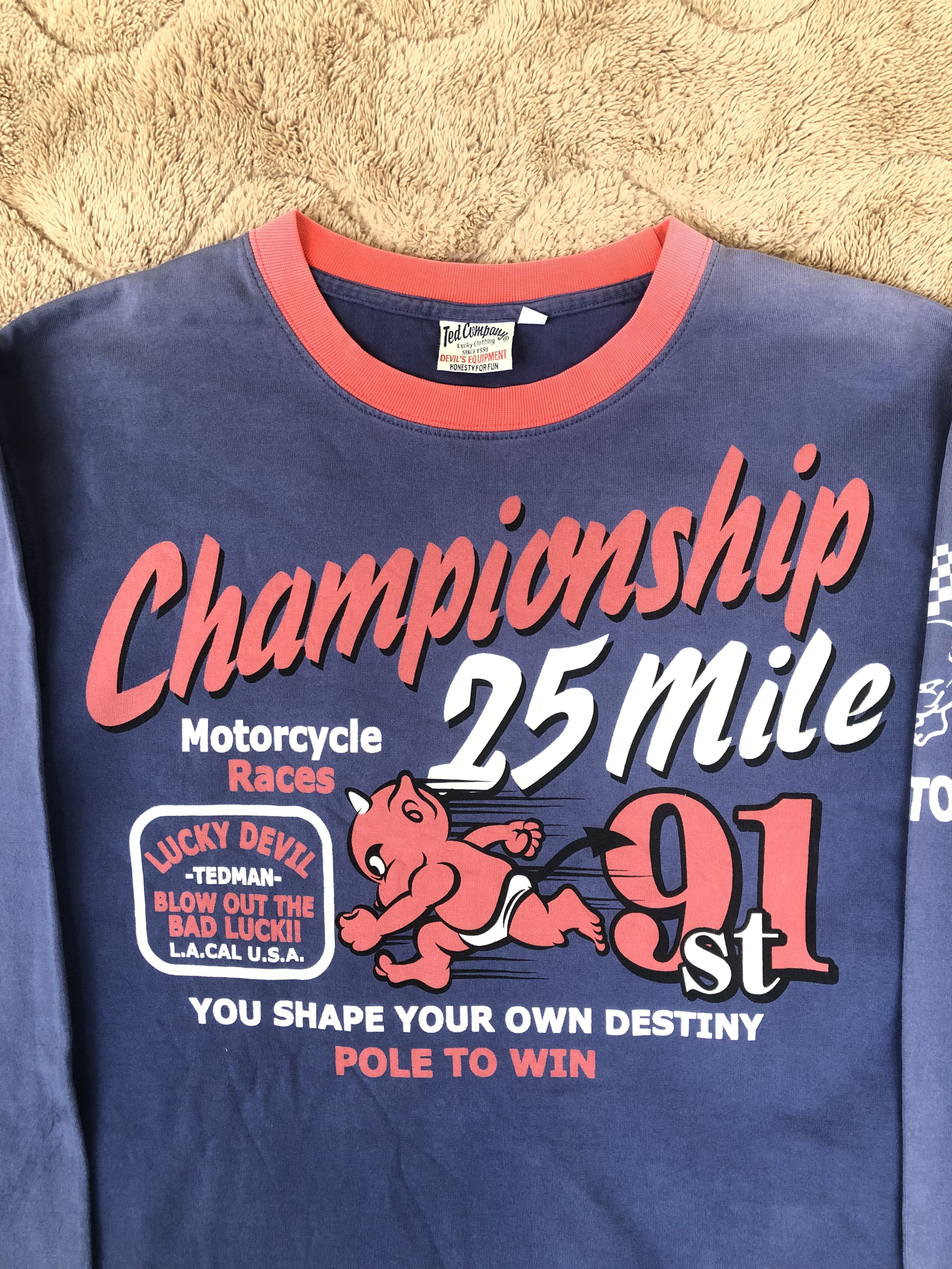 Japanese Brand Vintage Ted Company Motorcycle Races LS Shirt Size US L / EU 52-54 / 3 - 3 Thumbnail