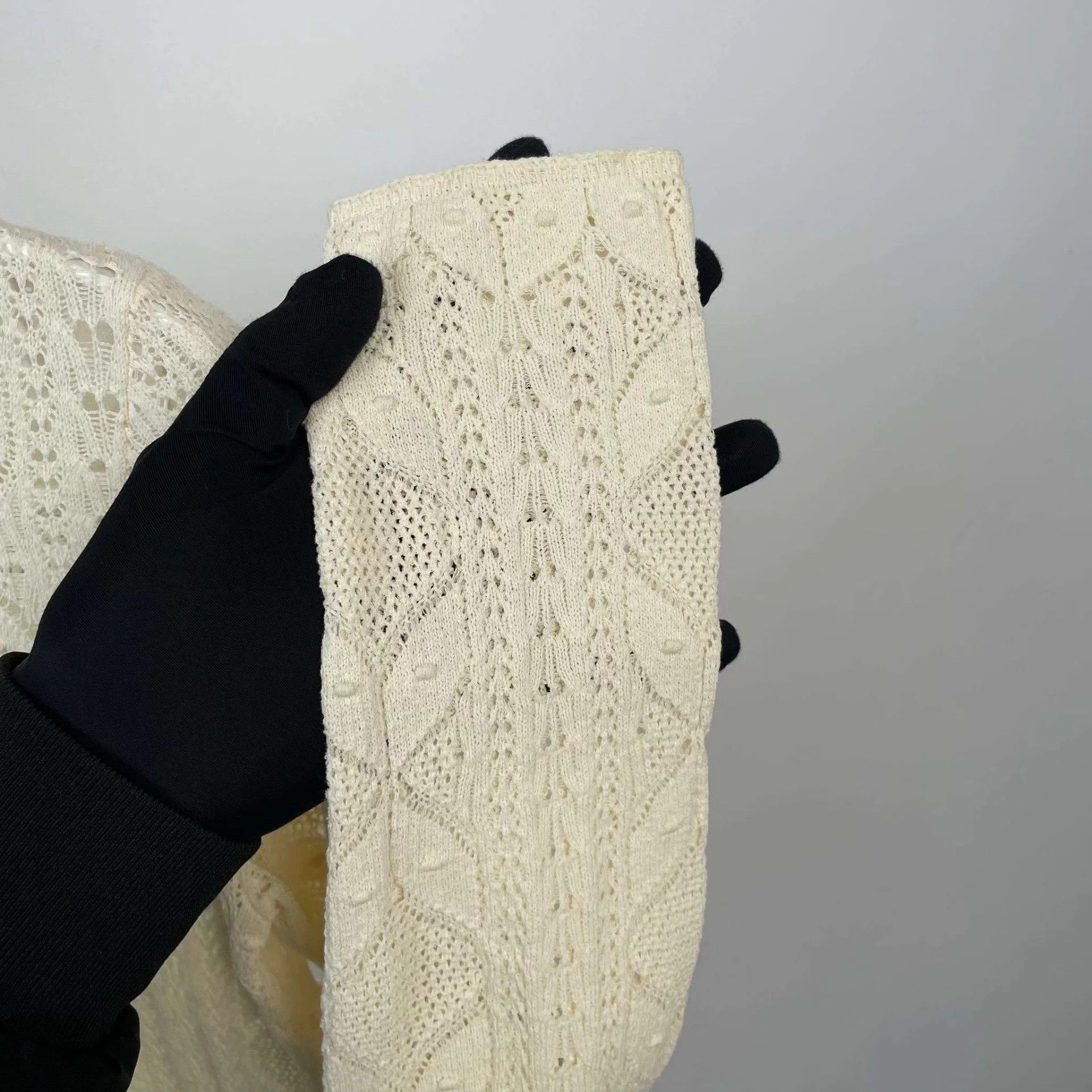 Saint Laurent Paris YSL Beige Lace Long Sleeve Top Size XS / US 0-2 / IT 36-38 - 8 Thumbnail