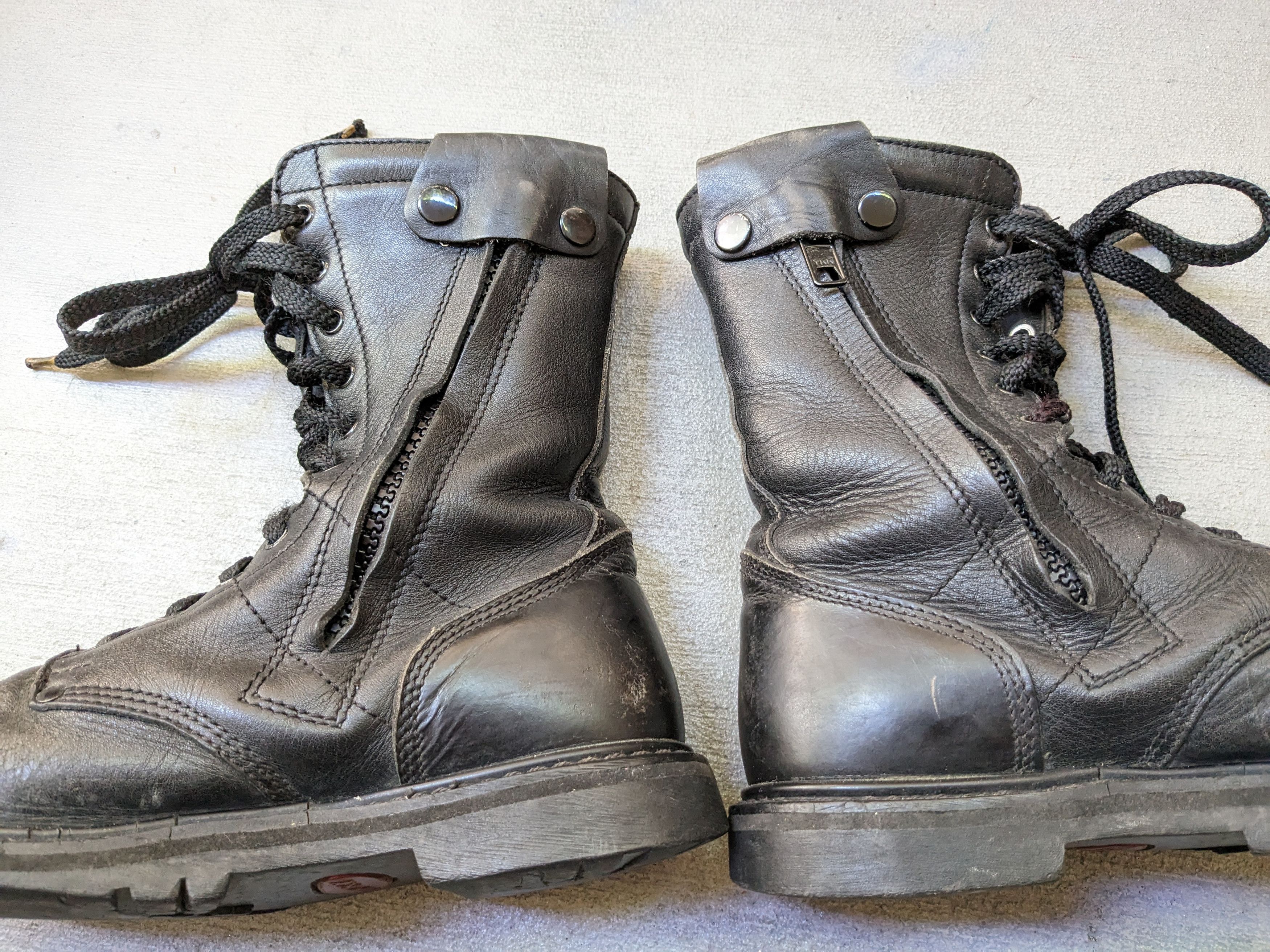 Genuine Leather Vintage Combat Boots Black 9.5 Leather Chunky Biker Moto Size US 9.5 / EU 42-43 - 13 Thumbnail