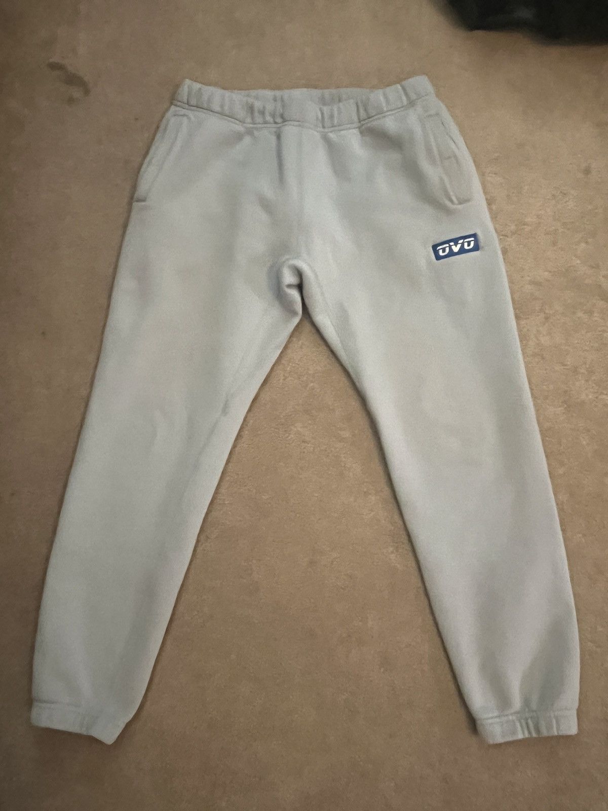 image of Octobers Very Own Ovo Block Logo Sweatpants Need Gone in Blue, Men's (Size 30)