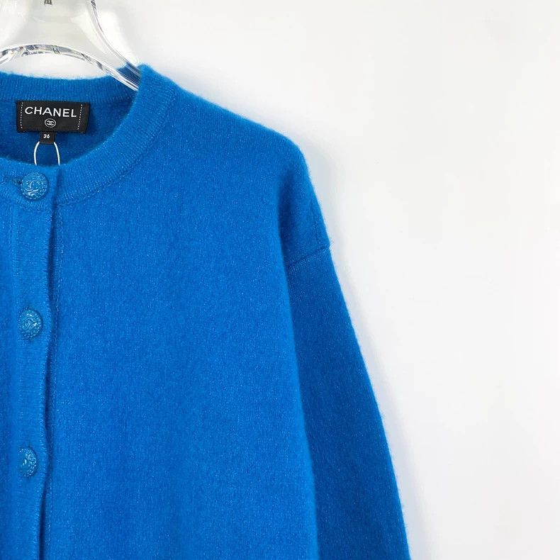 Chanel Chanel Wool Long Sleeve Cardigan in Blue -2505 Size US XS / EU 42 / 0 - 3 Thumbnail