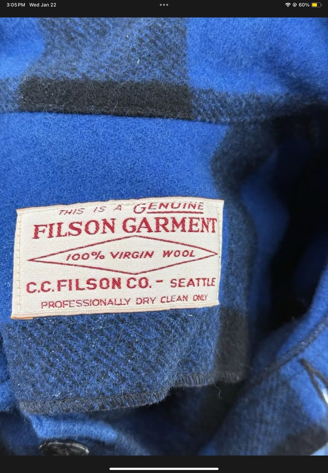 Filson Vintage 2000s Filson Flannel Shirt Blue Black Men’s Size L Size US L / EU 52-54 / 3 - 7 Thumbnail