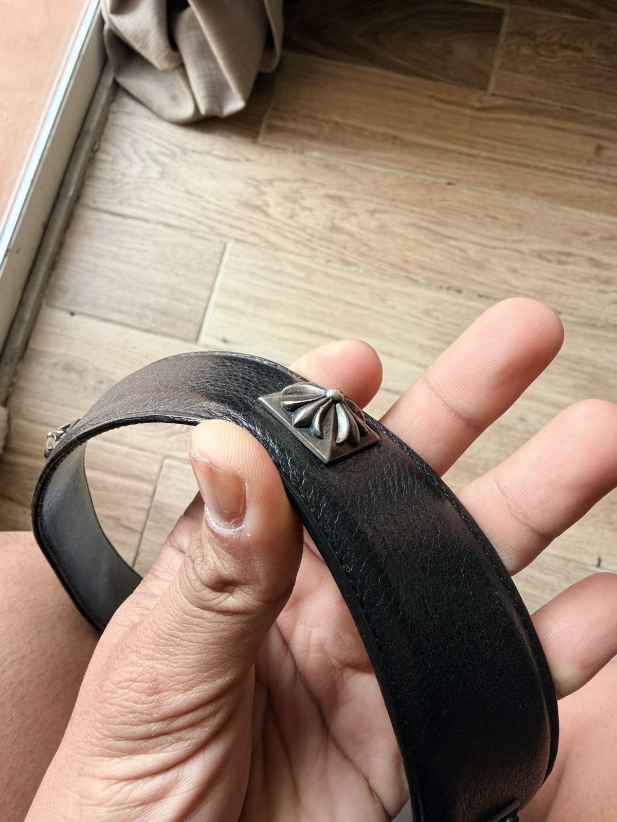 Chrome Hearts Chrome Heart Pyramid Studded Belt Strap Size 38 Calf Black Size 38 - 16 Thumbnail