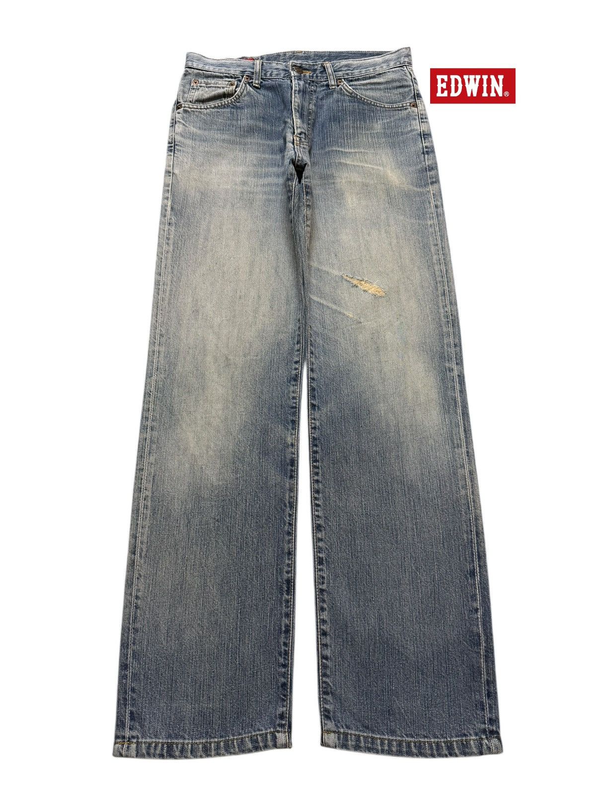 Edwin Vintage 90s Japan Edwin 503 Blue Faded Wash Straight Leg Size US 30 / EU 46 - 1 Thumbnail