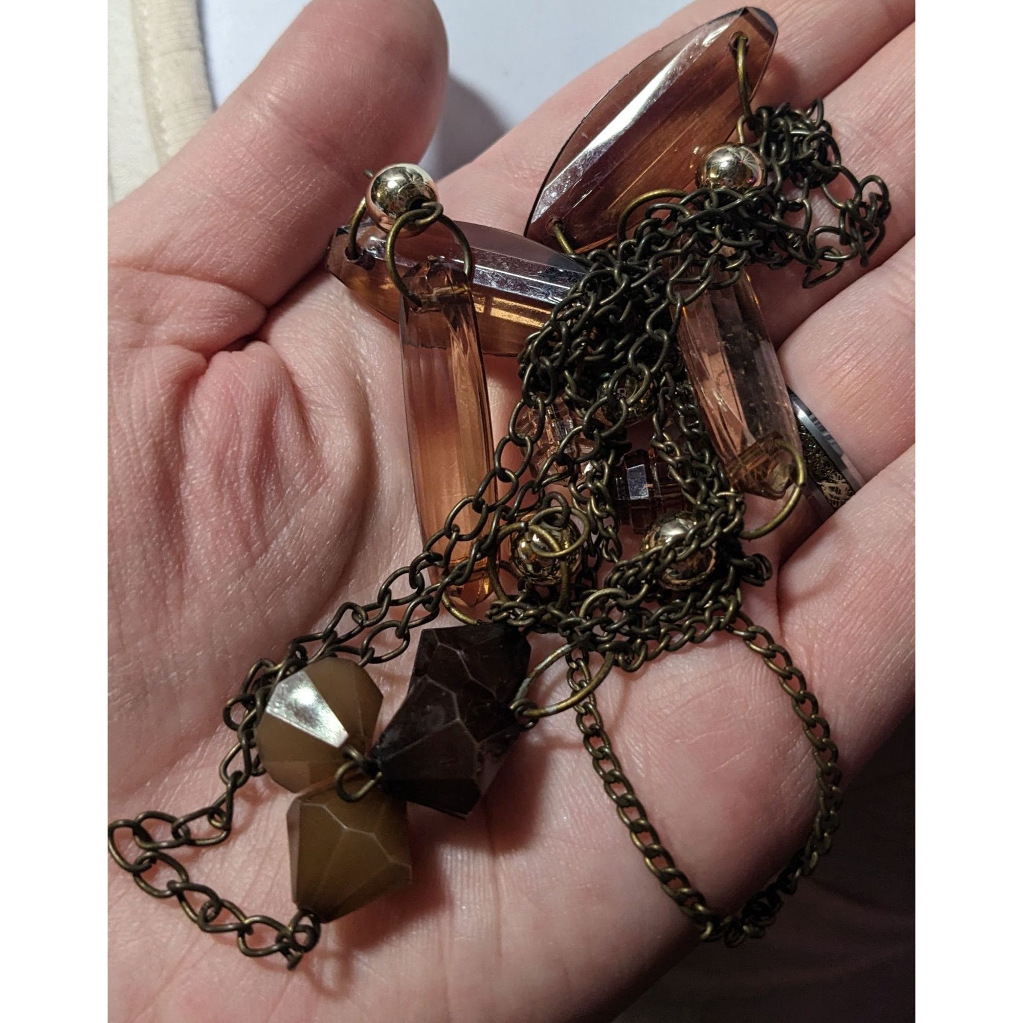 Other Retro Earth Tone Multilayer Gemmed Chain Necklace Size ONE SIZE - 10 Thumbnail