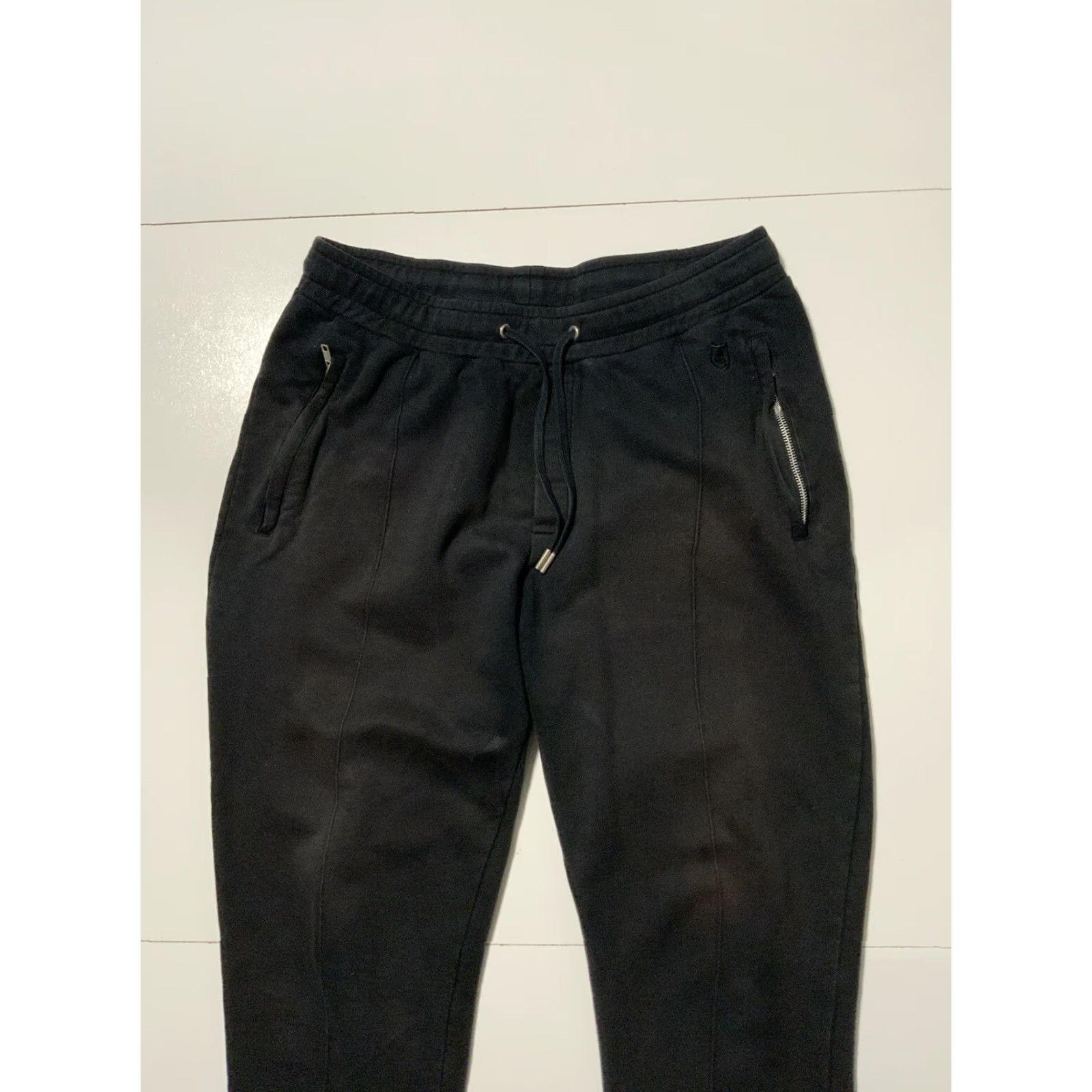 The Kooples The Kooples Sport Sweatpants Crossbones Skull Pleat Black Wide Leg Loose Sz. M Size US 31 - 4 Thumbnail