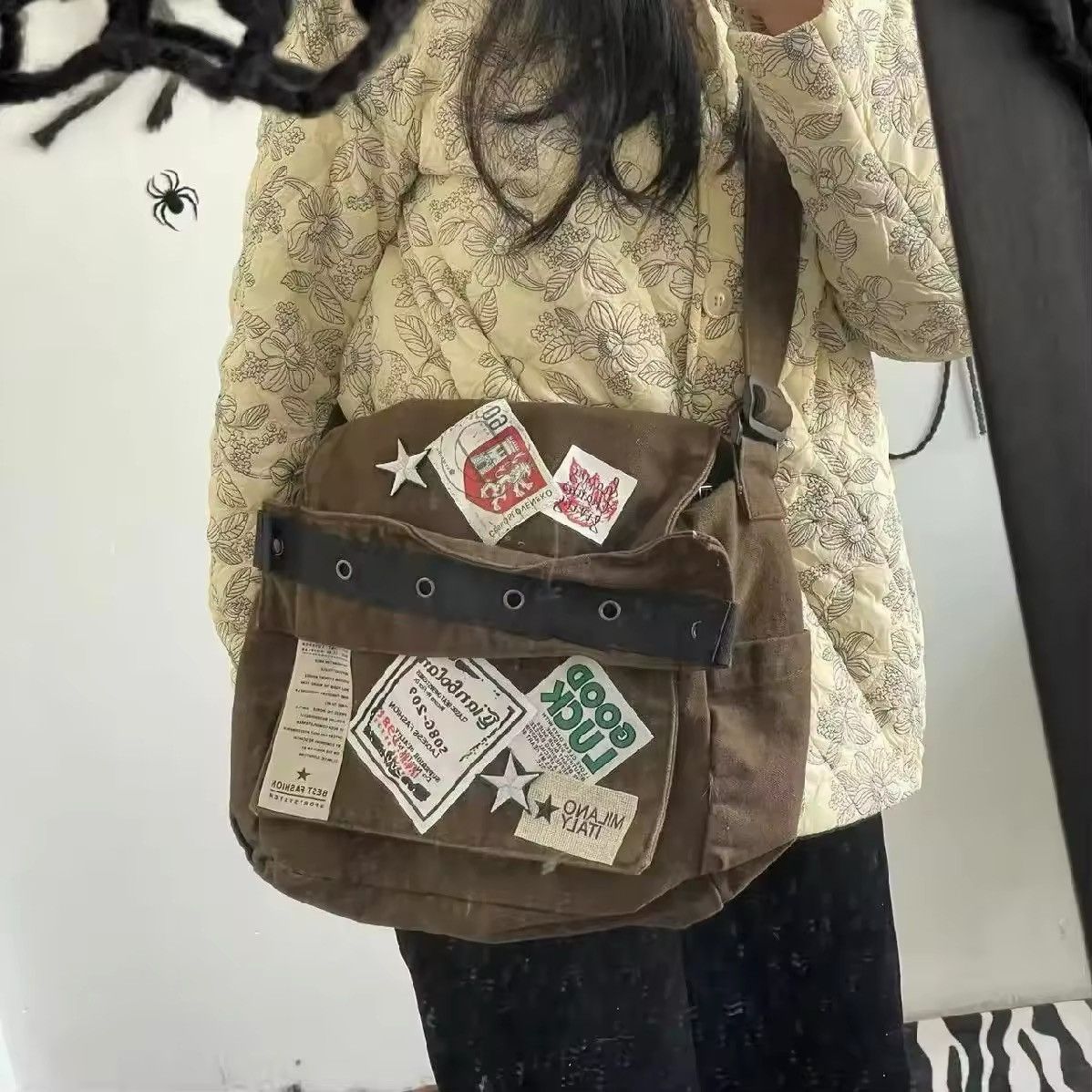 Designer × Vintage Vintage Canvas Patch Star Shoulder Bag Size ONE SIZE - 1 Thumbnail