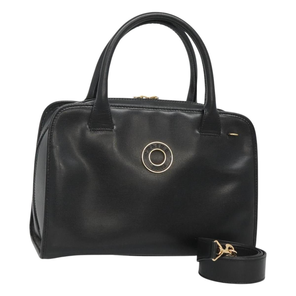 Celine CELINE Hand Bag Leather Black Gold Size ONE SIZE - 1 Thumbnail