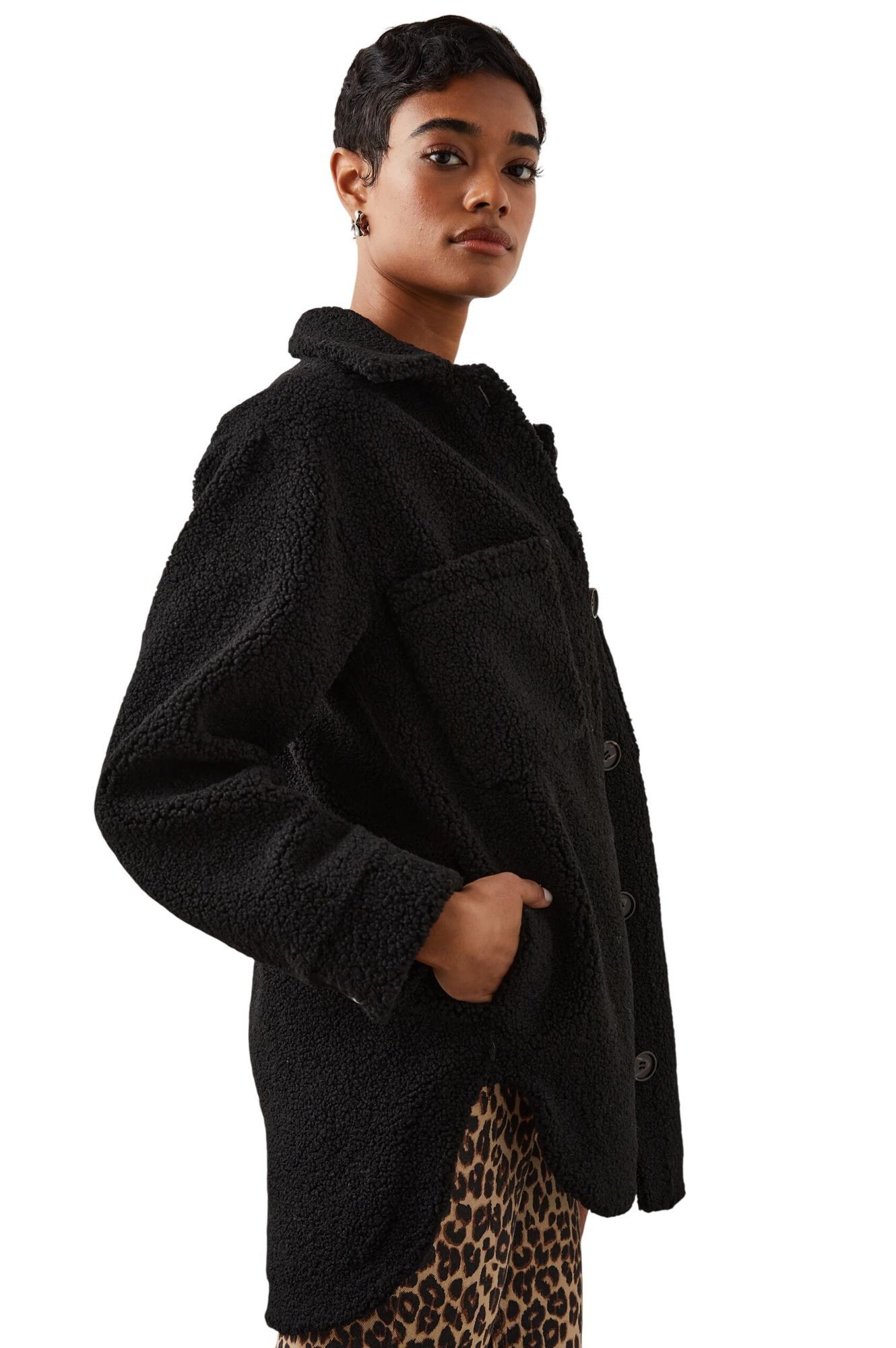 Rails Rails Connie Button Front Black Teddy Womens Size Medium MRS Size M / US 6-8 / IT 42-44 - 2 Thumbnail
