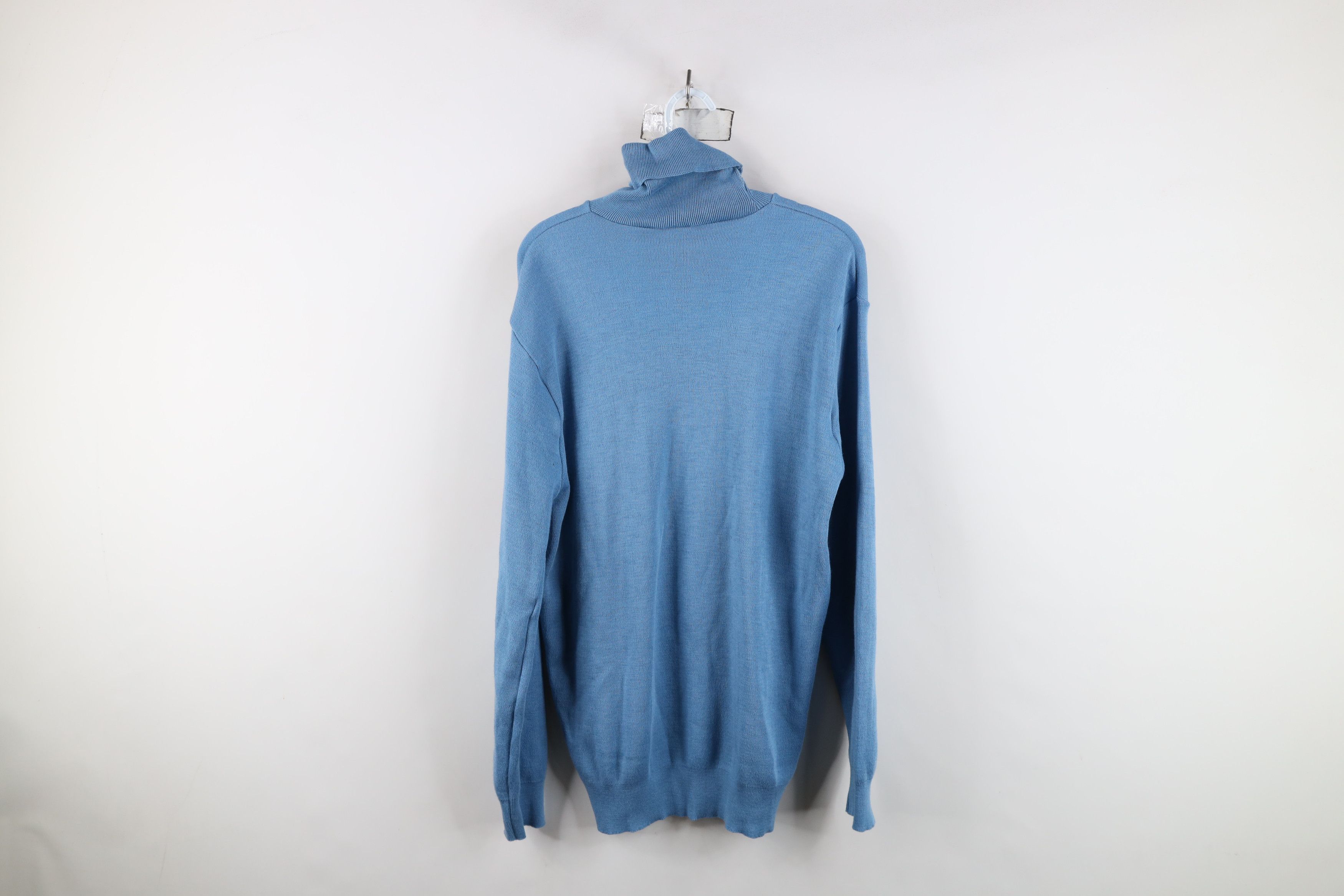 Vintage Vintage 70s Streetwear Long Sleeve Turtleneck Sweater Blue Size US XL / EU 56 / 4 - 8 Thumbnail