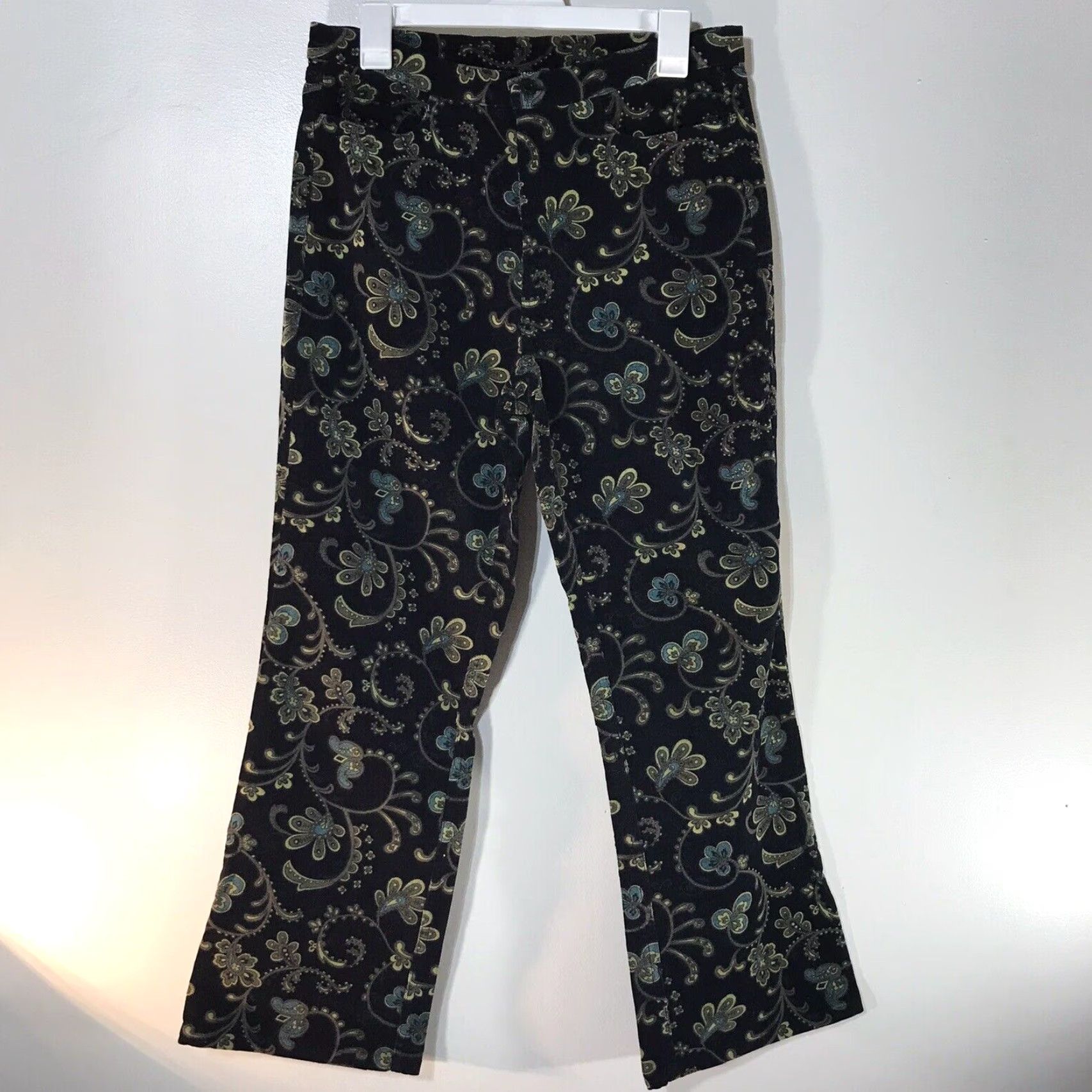 Velvet VINTAGE Windridge Cheryl Nash Black Paisley Velvet Wide-Leg Pants Womens Size 10 Size 32" / US 10 / IT 46 - 2 Thumbnail