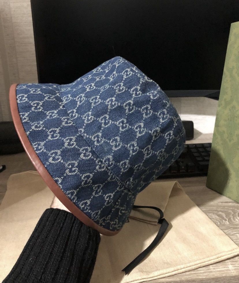 Gucci Gucci GG Supreme Demim Bucket Hat Size ONE SIZE - 3 Thumbnail