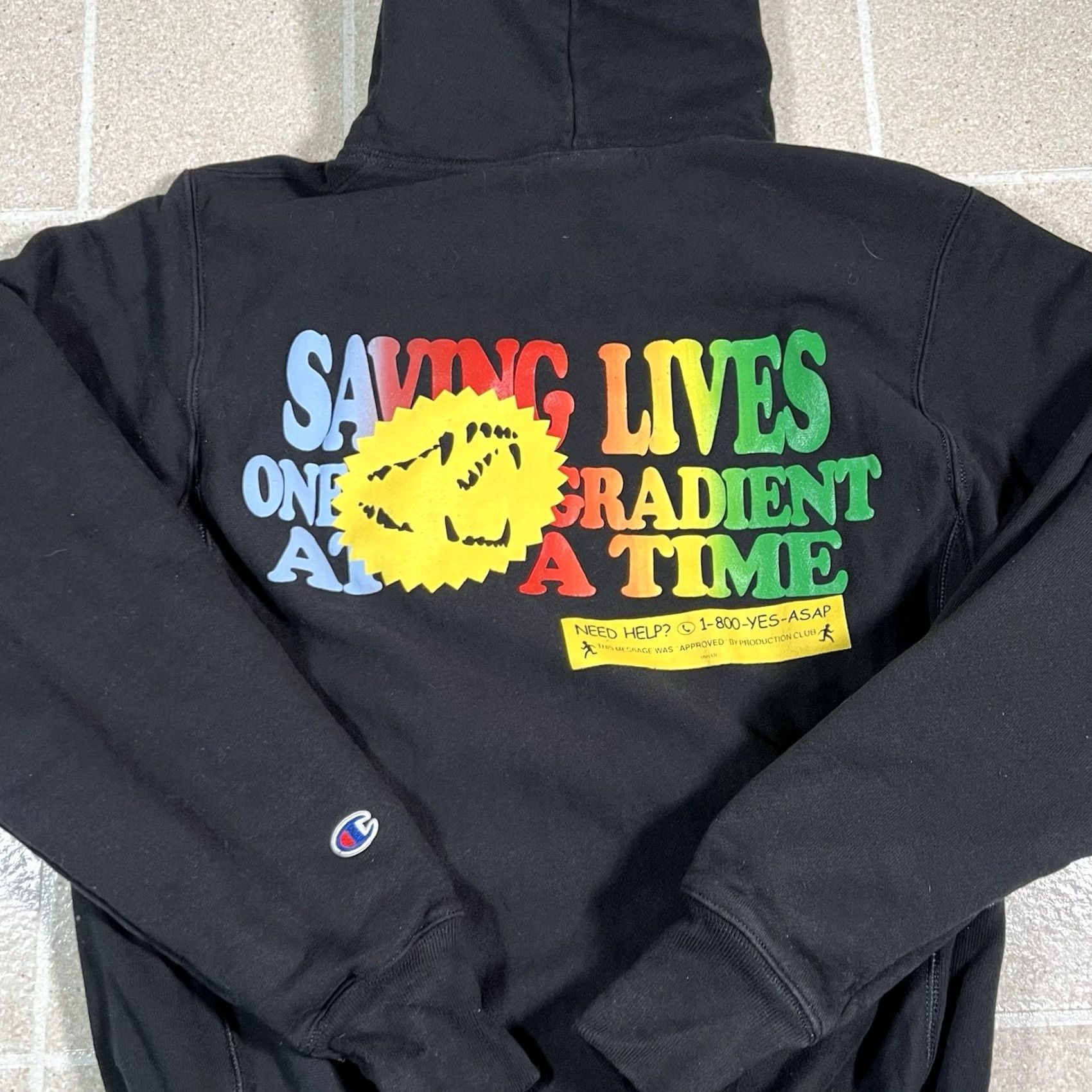 Champion VINTAGE Champion Reverse Weave Hoodie Sweatshirt Mens Small Black Pullover 90s Logo Ribbed Cuffs Heavyweight Pockets Hooded Adjustable Size US S / EU 44-46 / 1 - 4 Thumbnail