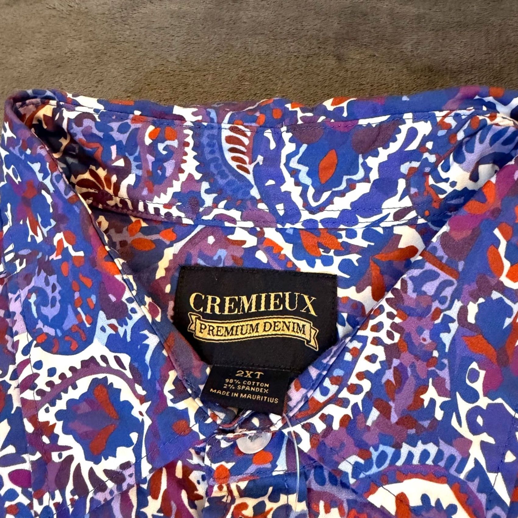 Cremieux Cremieux Button-Up Shirt Paisley Multicolor Long Sleeve 2XT Mens NWT 54 Chest Tall Man Stretch Cotton All Seasons Casual Party/Cocktail Size US XXL / EU 58 / 5 - 2 Thumbnail