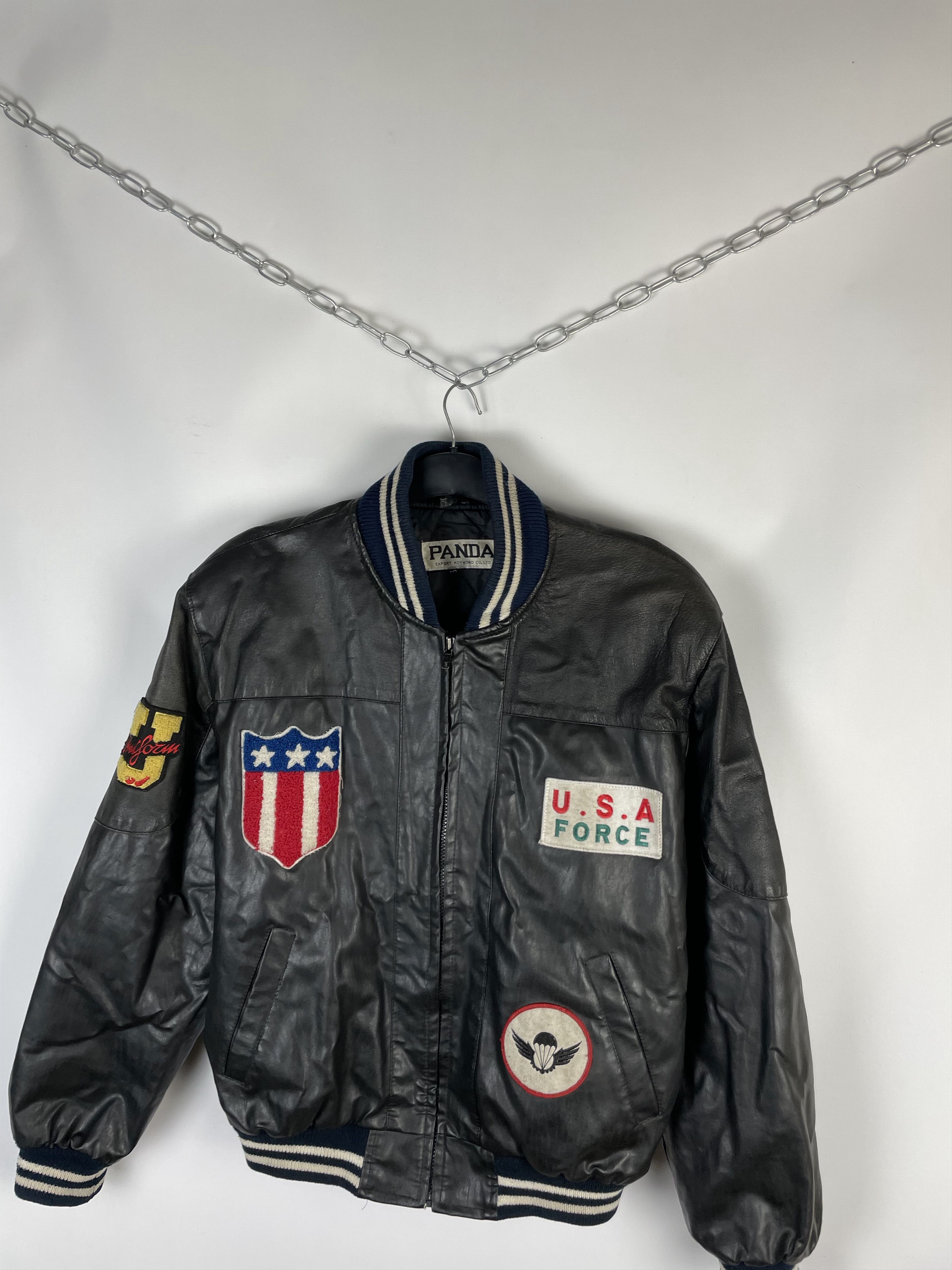 Other RARE!!! Vintage USA Air Force Army US style Leather Jacket Size US M / EU 48-50 / 2 - 3 Thumbnail