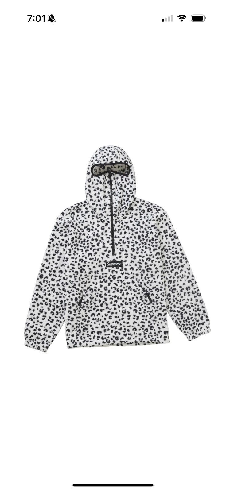 Supreme Supreme polartec facemask half zip leopard | Grailed