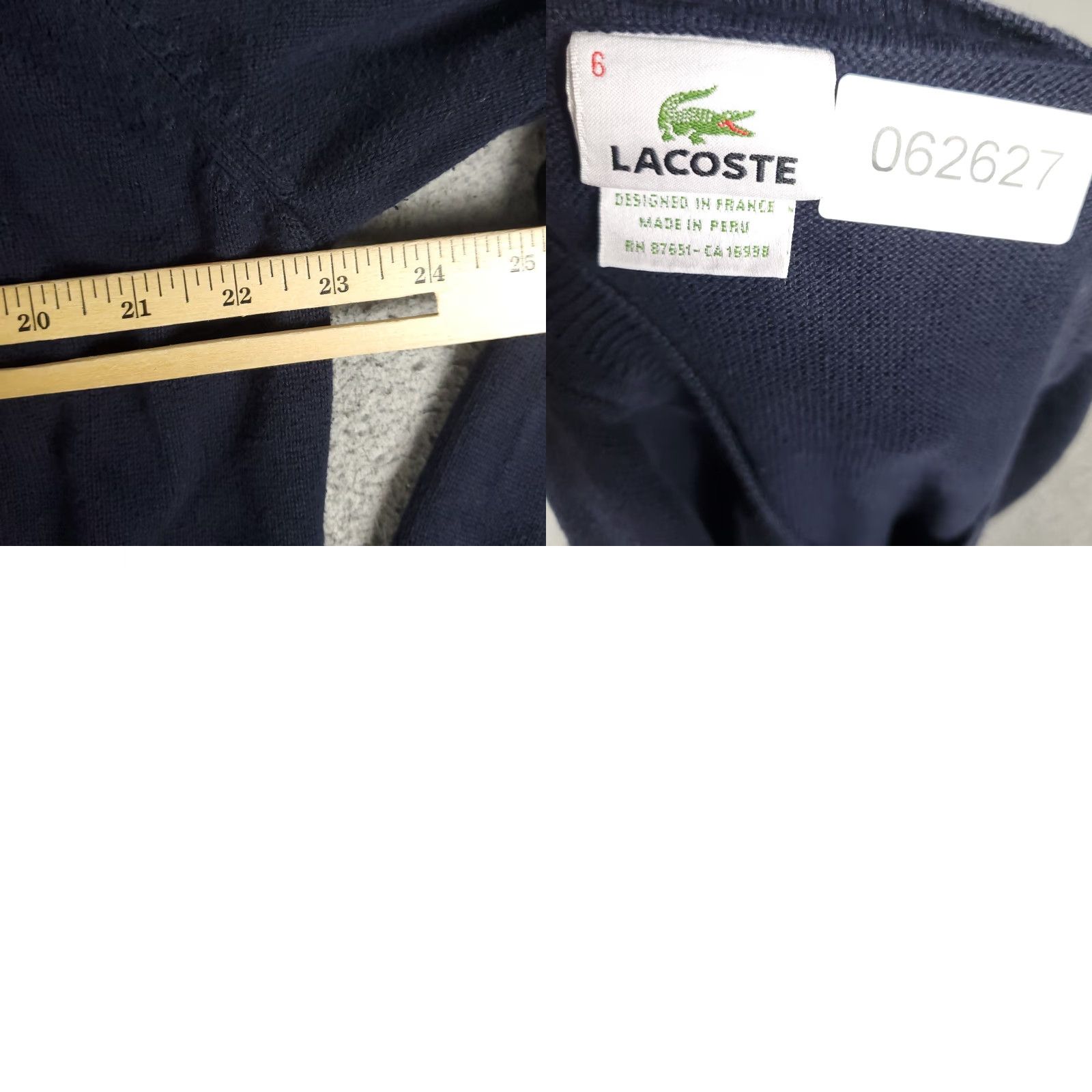 Lacoste VINTAGE Lacoste Sweater Men's Size 6 Pullover Knitted V-Neck Blue Cotton Casual Size US S / EU 44-46 / 1 - 8 Thumbnail