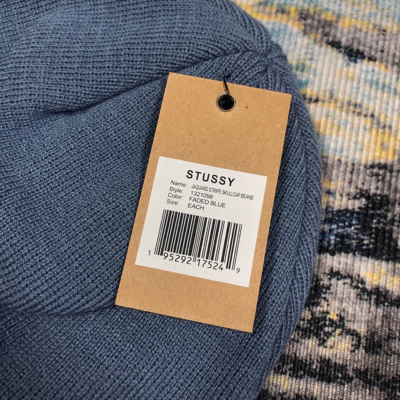 Stussy × Vintage Stussy Jacquard Stripe Skullcap Beanie Size ONE SIZE - 6 Thumbnail