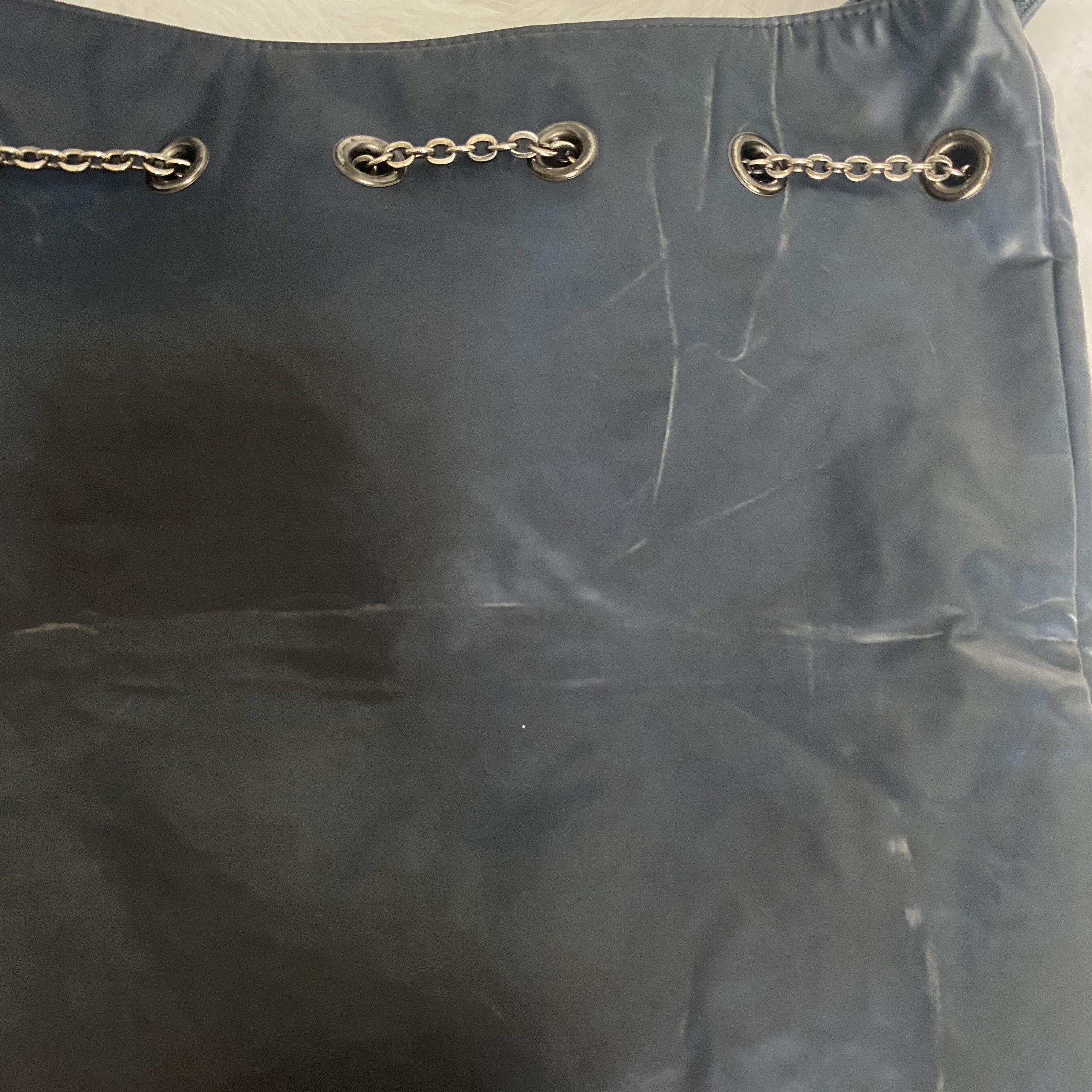Jean Paul Gaultier Vintage Navy Leather Drawstring Sling Bag Size ONE SIZE - 9 Thumbnail