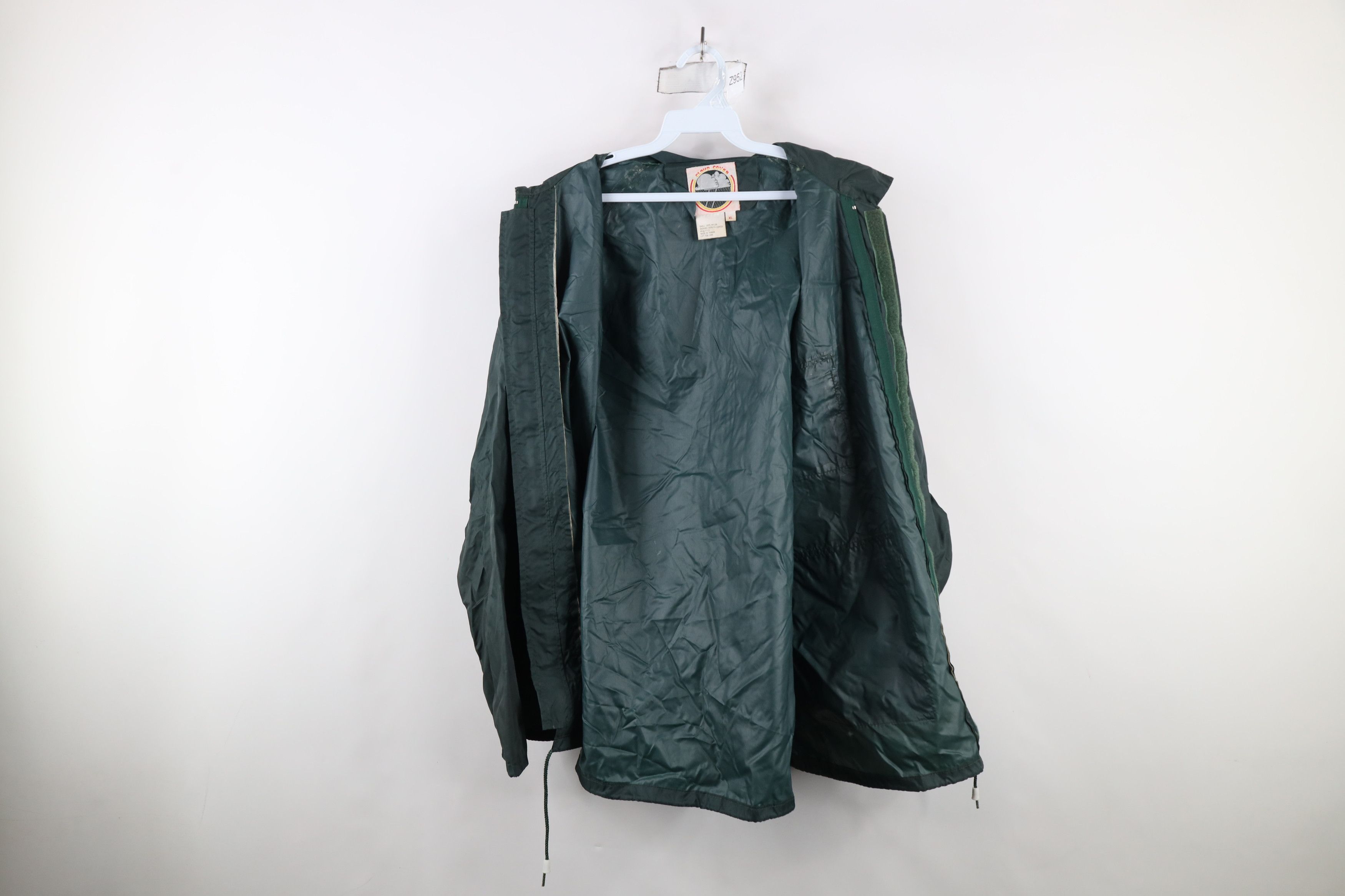 Vintage Vintage 90s Streetwear Hooded Rain Windbreaker Jacket Green Size US XL / EU 56 / 4 - 9 Thumbnail