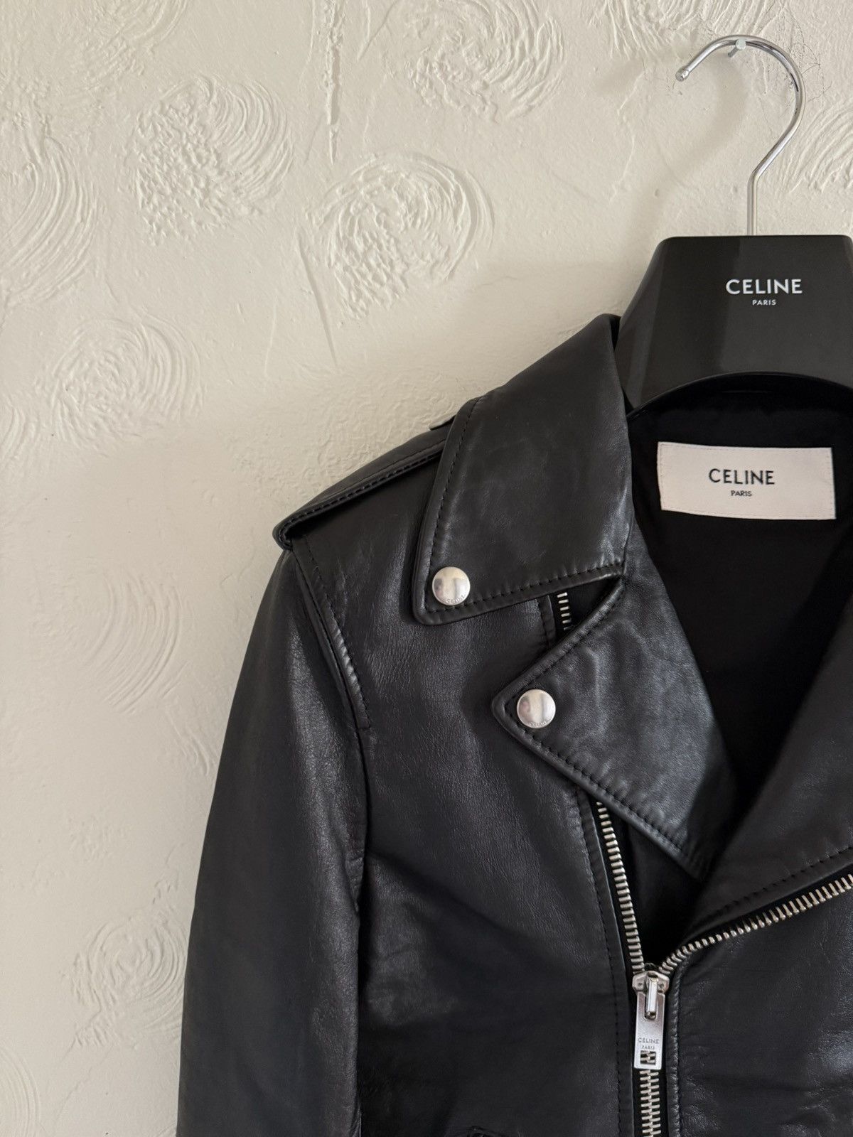 Celine × Hedi Slimane Grail — Celine SS19 biker leather jacket runway Size US S / EU 44-46 / 1 - 8 Thumbnail