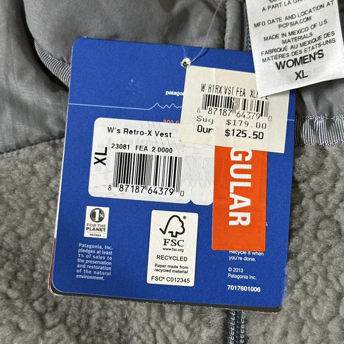 Patagonia NEW Patagonia Retro X Deep Pile Zip Vest Gray Womens XL Size XL / US 12-14 / IT 48-50 - 4 Thumbnail