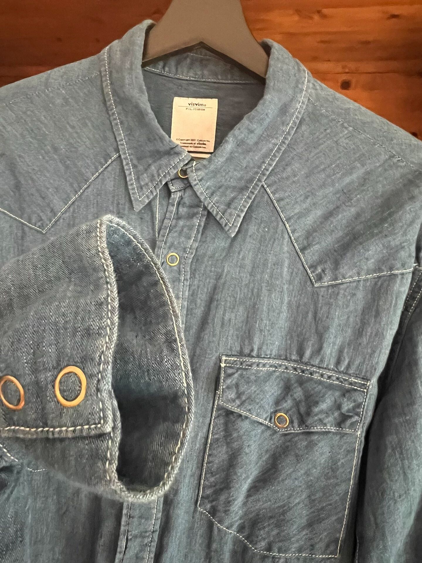 Visvim visvim 2015 Indigo Selvedge Cotton-Linen Shirt Size US M / EU 48-50 / 2 - 3 Thumbnail