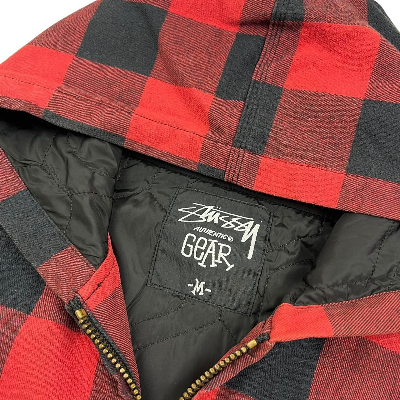 Stussy Vintage Stussy Chequered Zip Up Workwear Jacket Red - Medium Size US M / EU 48-50 / 2 - 6 Thumbnail