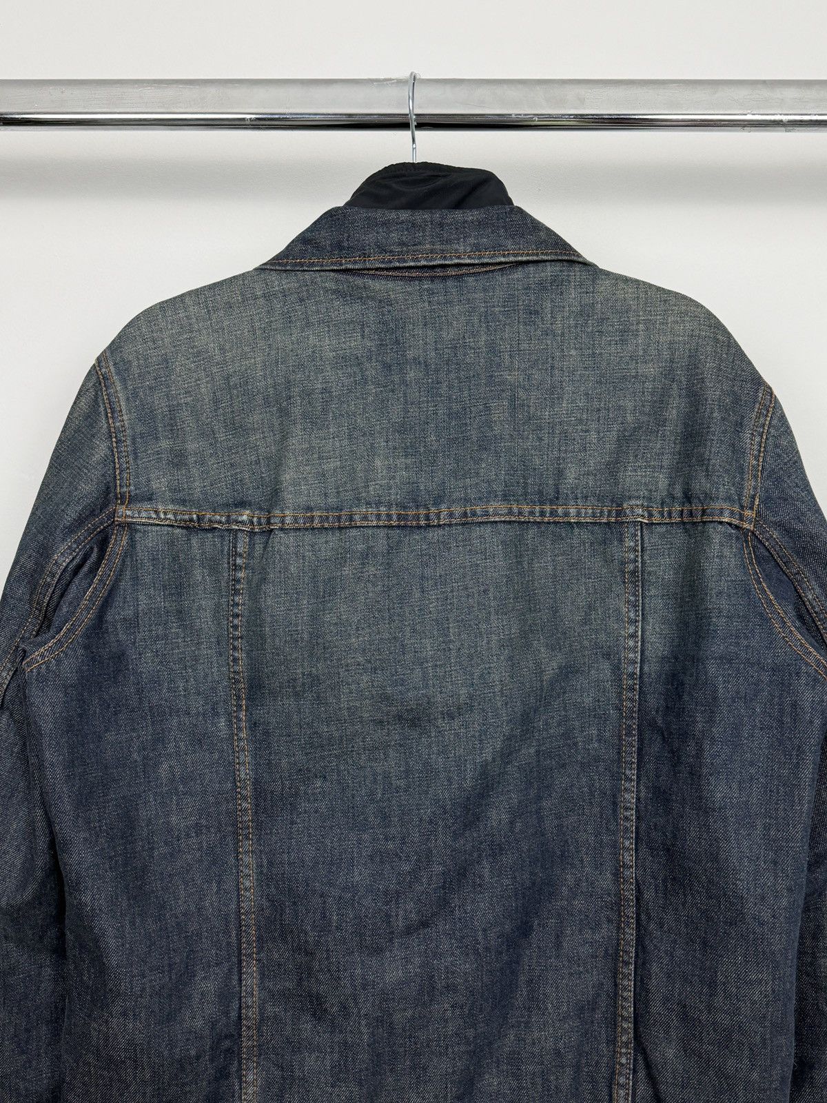 Prada Prada A/W2005 Distressed Indigo Nylon Lining Denim Jacket Size US L / EU 52-54 / 3 - 9 Thumbnail