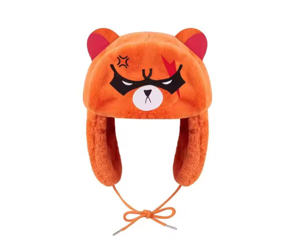 Japanese Brand Y2K Monokuma Danganronpa Ushanka Autumn Winter Warm Hat Size ONE SIZE - 1 Thumbnail