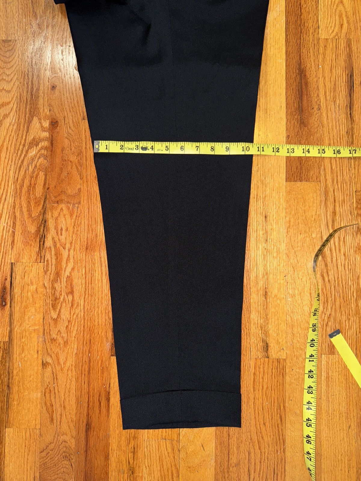 Yves Saint Laurent YSL Pour Homme Black Triple Pleat Trousers 32R Size 38R - 5 Thumbnail