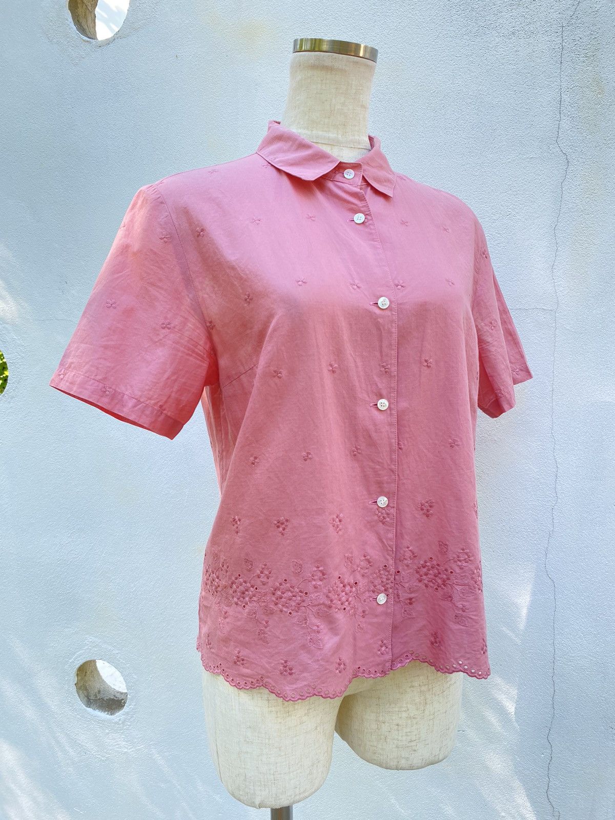 Nina Ricci Nina Ricci Pink Floral Short Sleeve Shirt Size ONE SIZE - 1 Thumbnail